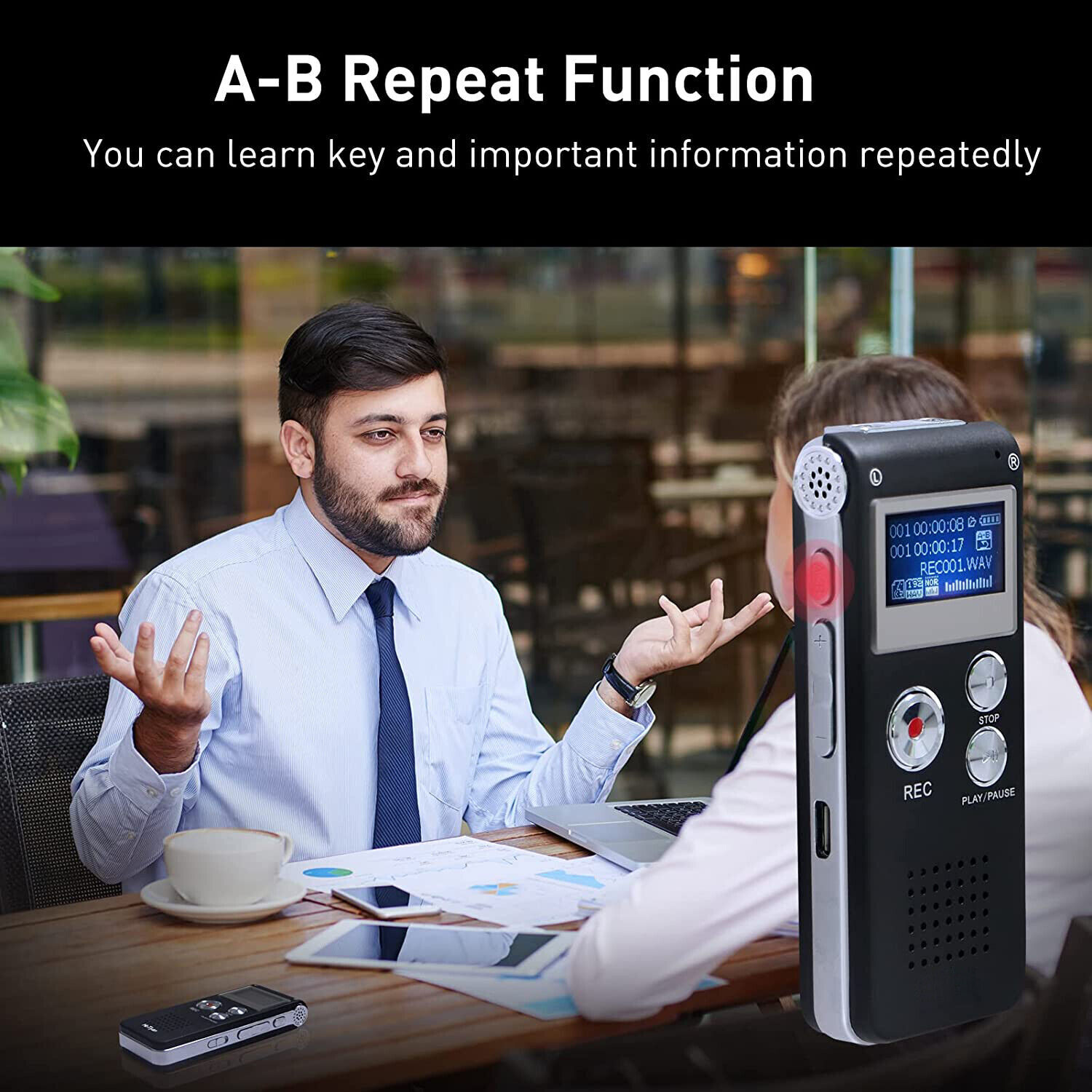 Digital Voice Recorder Dictaphone Mp3 Mini Pocket Audio Recorder Mic Lecture US
