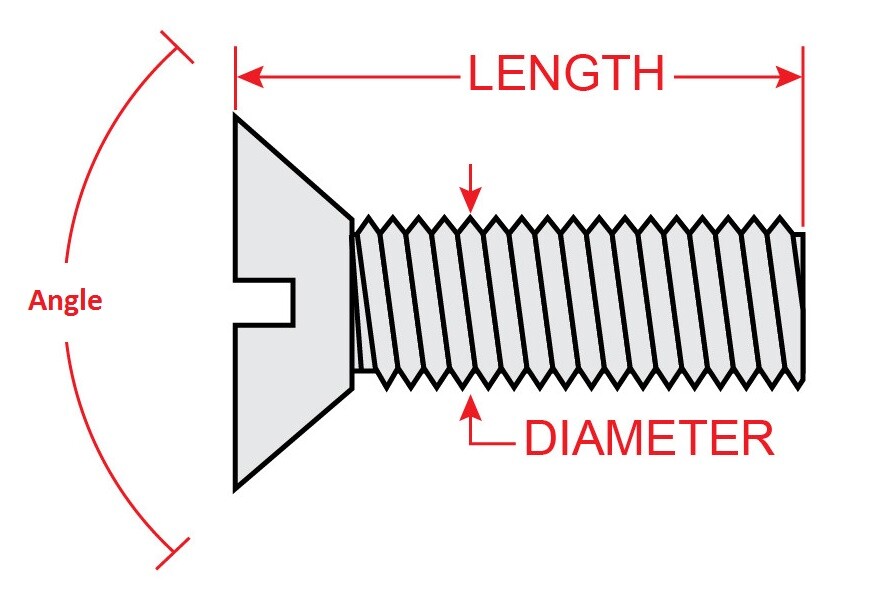 M8-1.25 x 50mm 90° Flat Head Screw Slotted Countersunk Nylon Fastener K69110