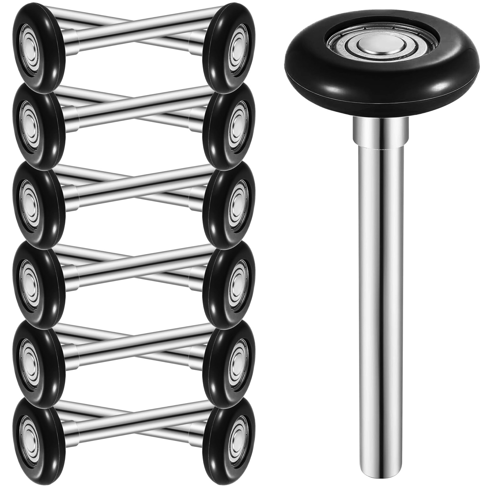 Durable & Quite 6200ZZ Ball Bearing Nylon Garage Door Castors with 11 Balls, 10.2 cm…