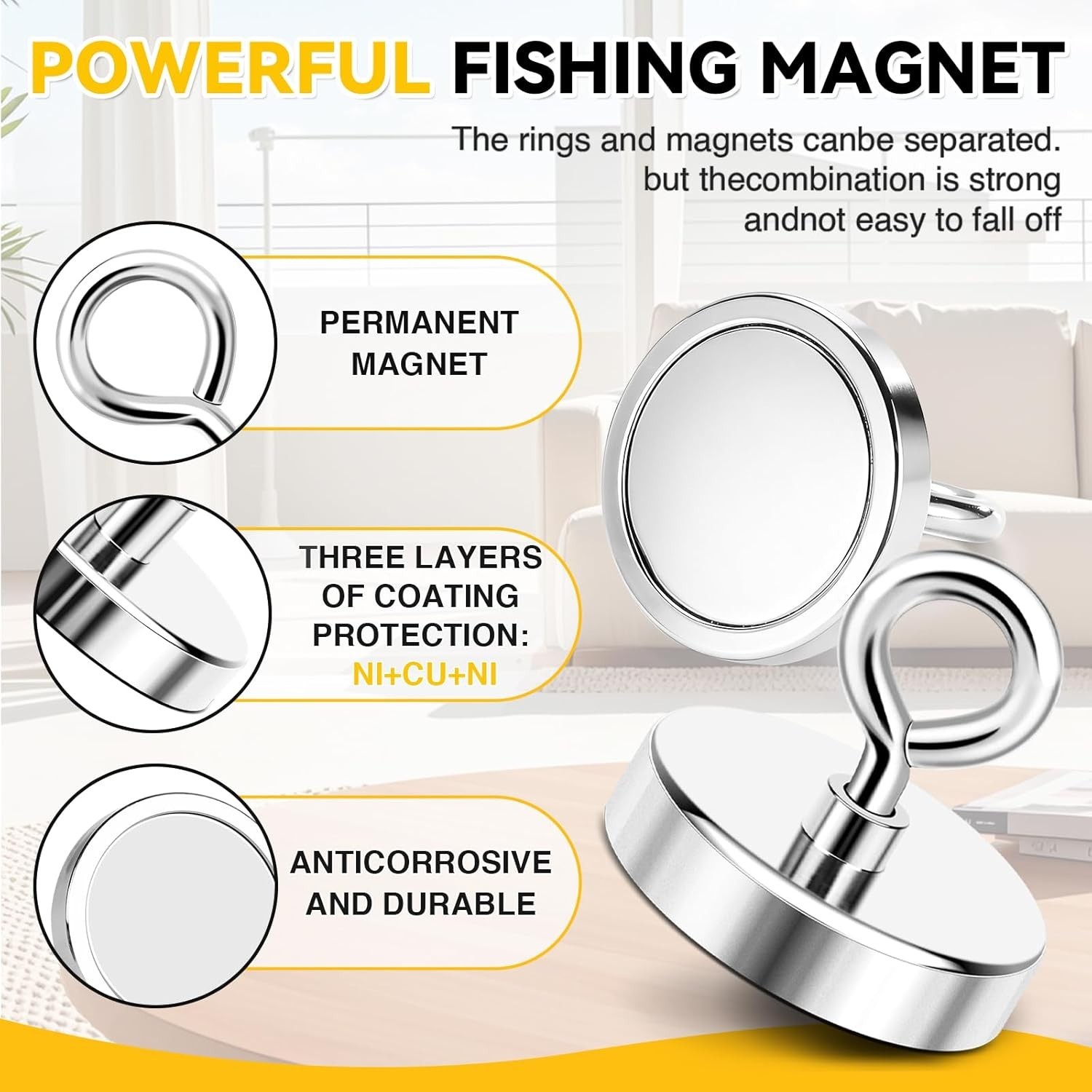 150lbs Neodymium Fishing Magnet – 1.42 Inch Diameter for Ultimate Retrieval
