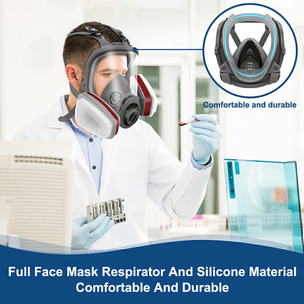Full Face Respirator Gas Mask Carbon Filter For Auto Car Painting Spraying Safe