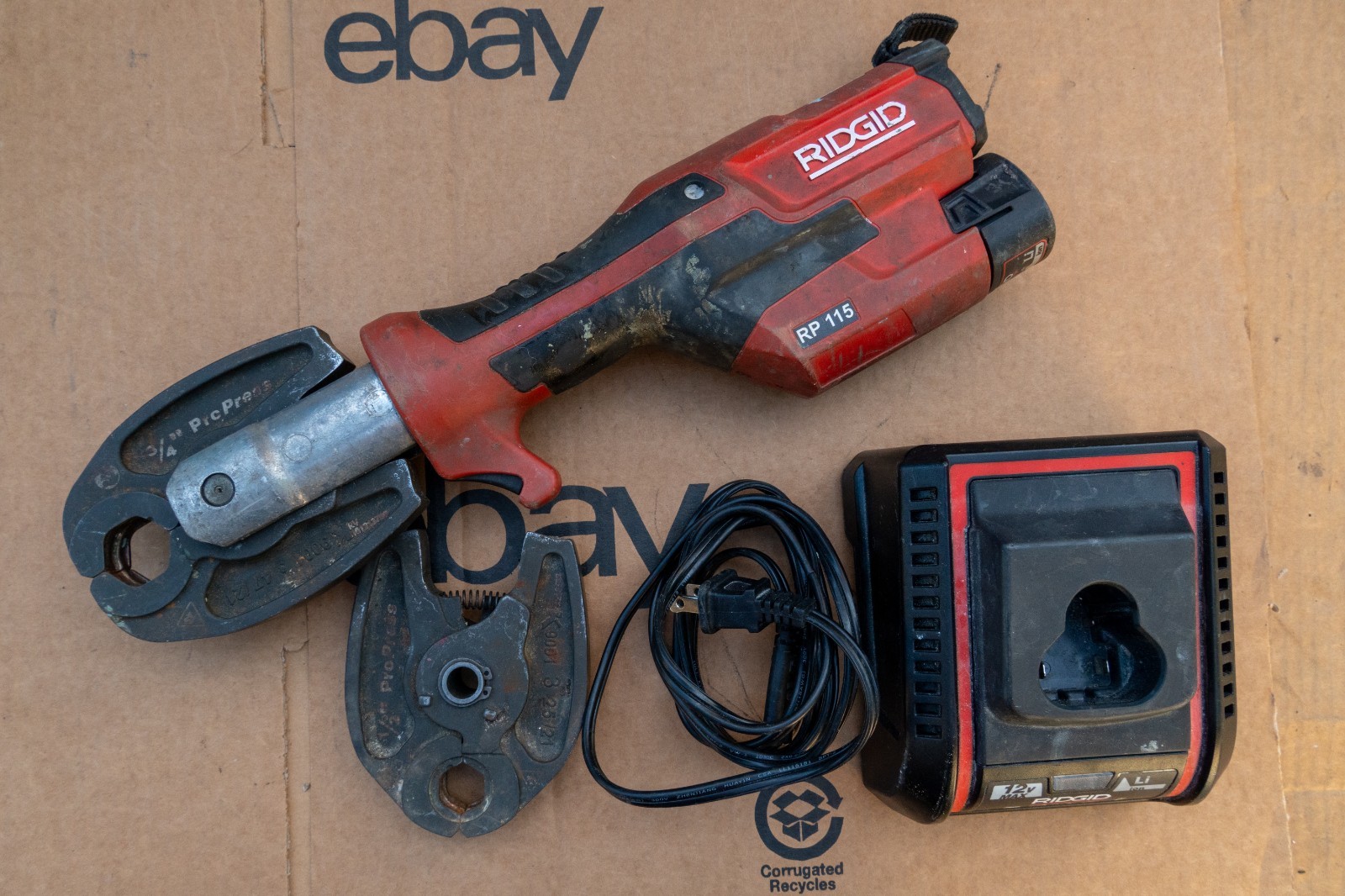 RIDGID RP115 Mini Cordless Press Tool Kit with 1/2” & 3/4” ProPress Jaws