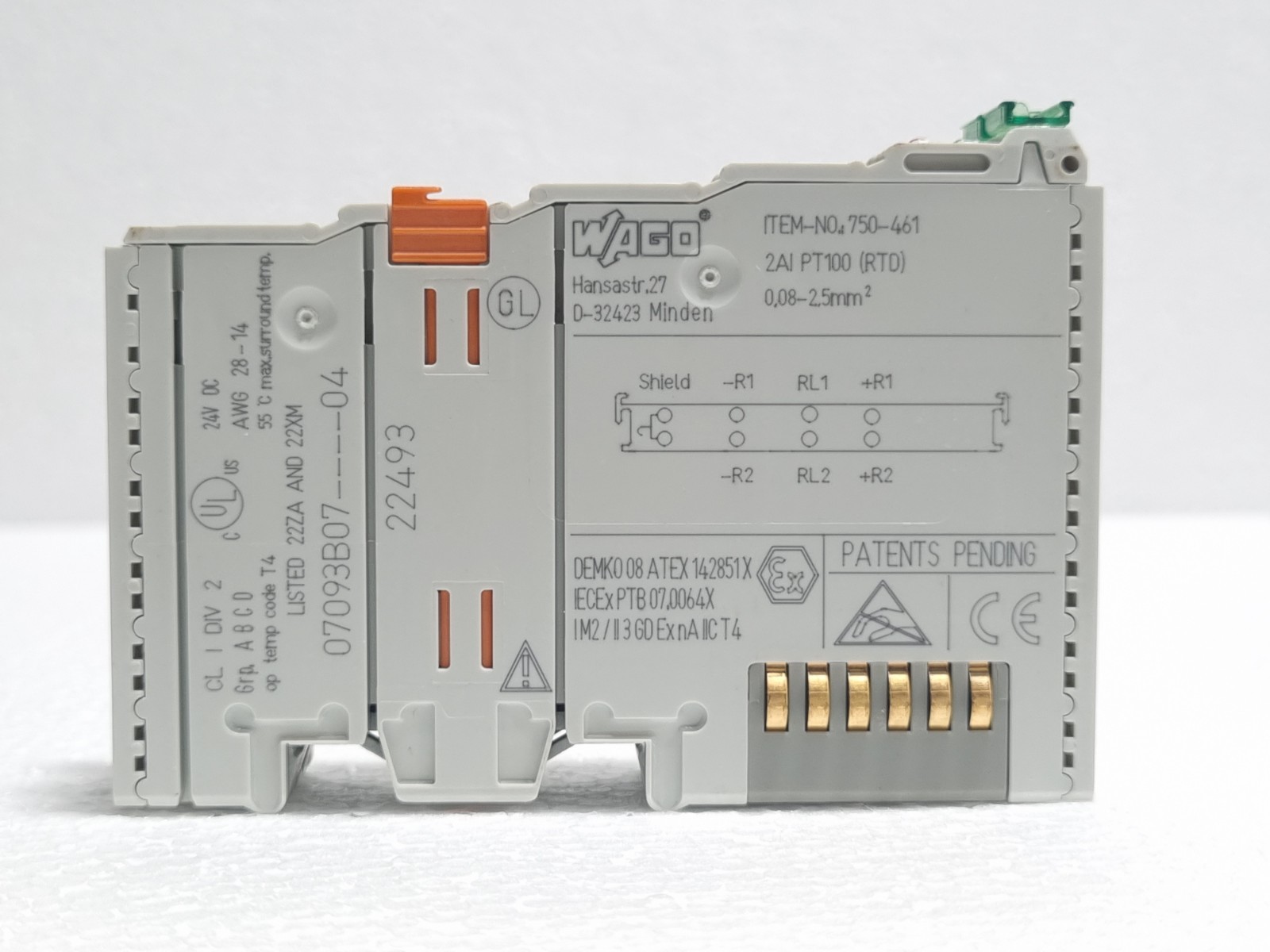 WAGO 750-461 2-Channel Pt100 (RTD) Analog Input Module 750461 ( Lot Of 2 Price )