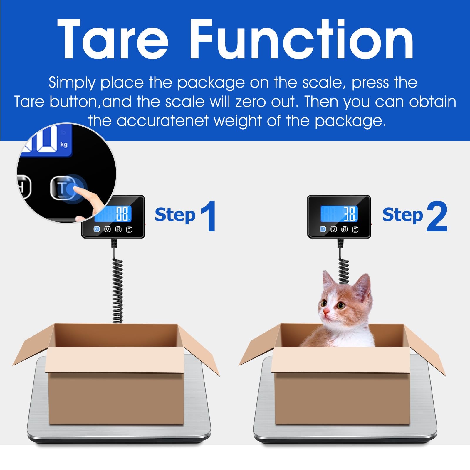 Luggage Scale 440lb Digital Shipping Scale with 0.35oz Accuracy, Tare/Hold, U…