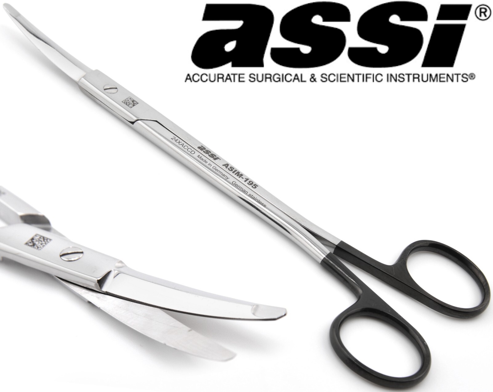 ASSI ASIM-195 Gorney-Freeman Face Lift Dissecting Supercut Curved Scissors 7.25″