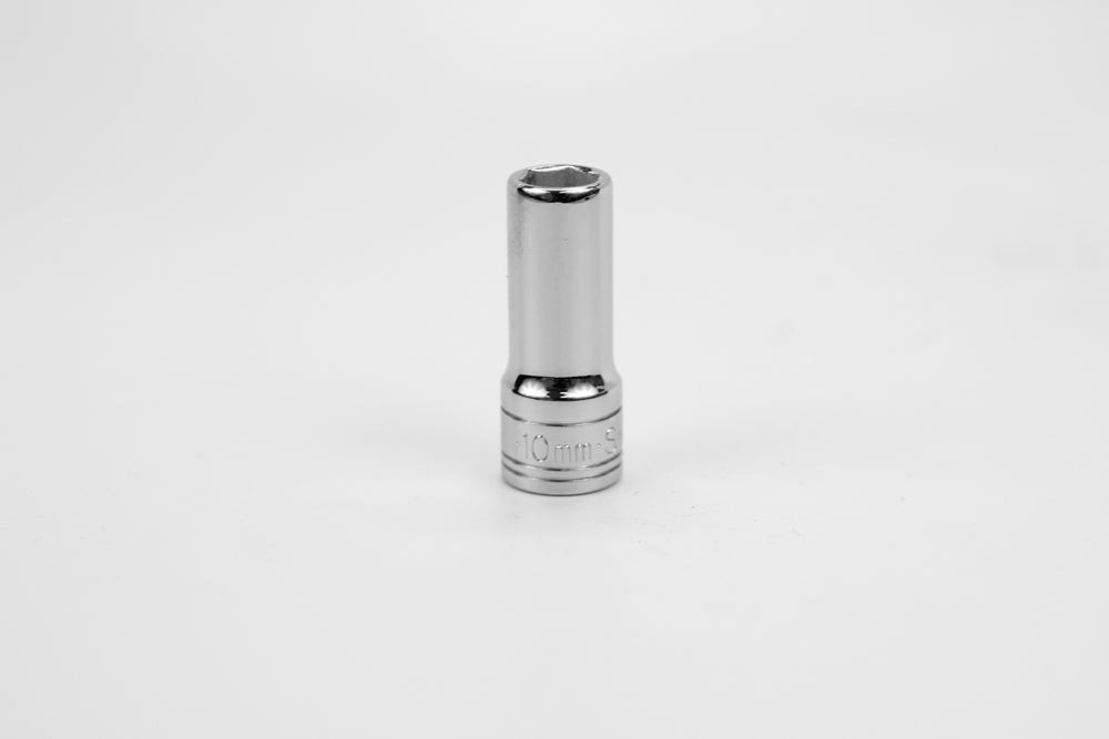 SK Tools Deep Socket – Chrome, Metric, 6 Point, 3/8″ Drive, 10 Mm (SK8410)