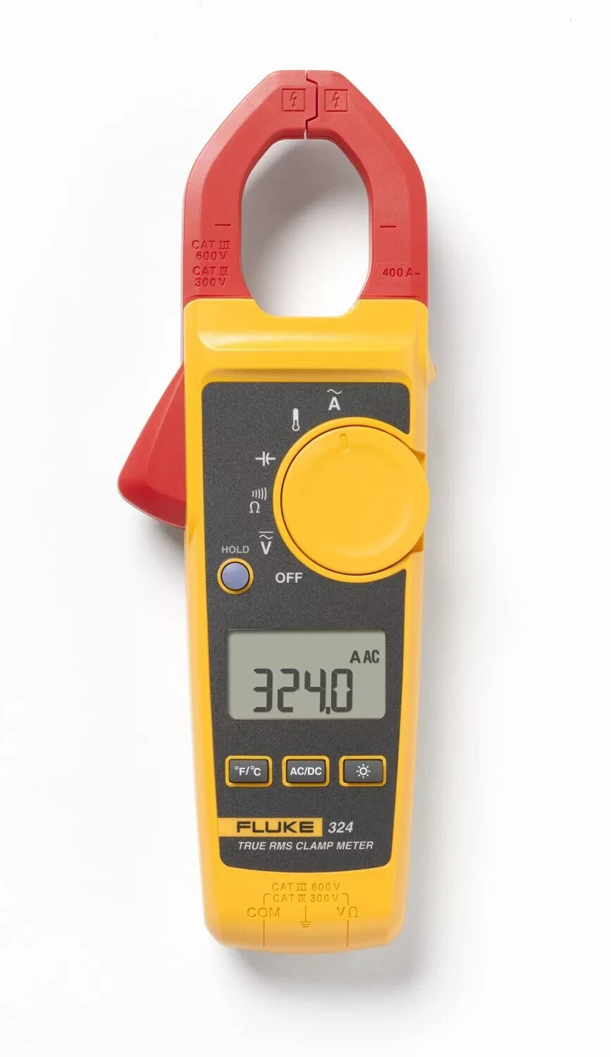 Fluke 324 True-RMS Clamp Meter with Temperature & 4/600V AC/DC boxless