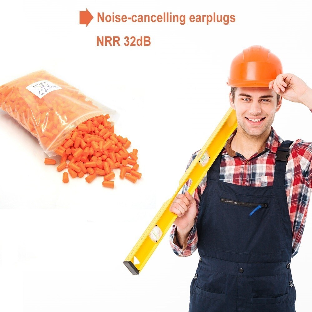 500 Pairs Foam Ear Plugs Bulk Disposable Noise Canceling Hearing Protection Soft