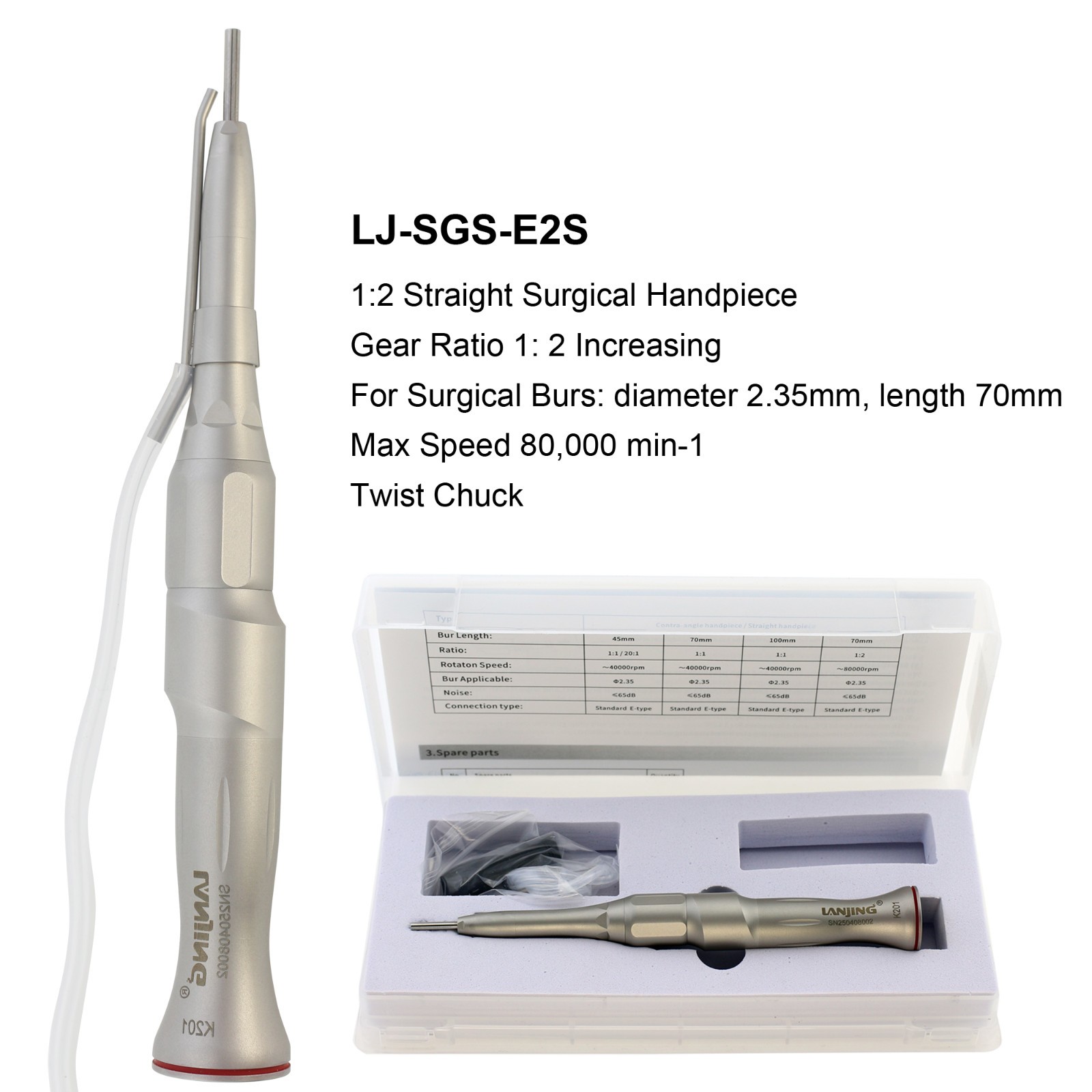COXO Dental Implant Handpiece 1:1 1:2 20° Angle Surgical Straight Attachment NSK