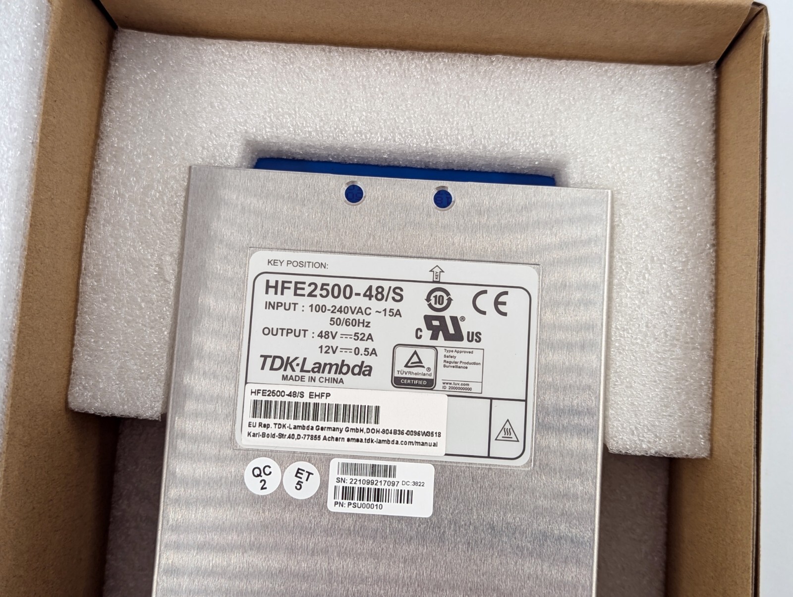NEW TDK Lambda HFE2500-48/S EHFP 100-240VAC 48V 52A Power Supply