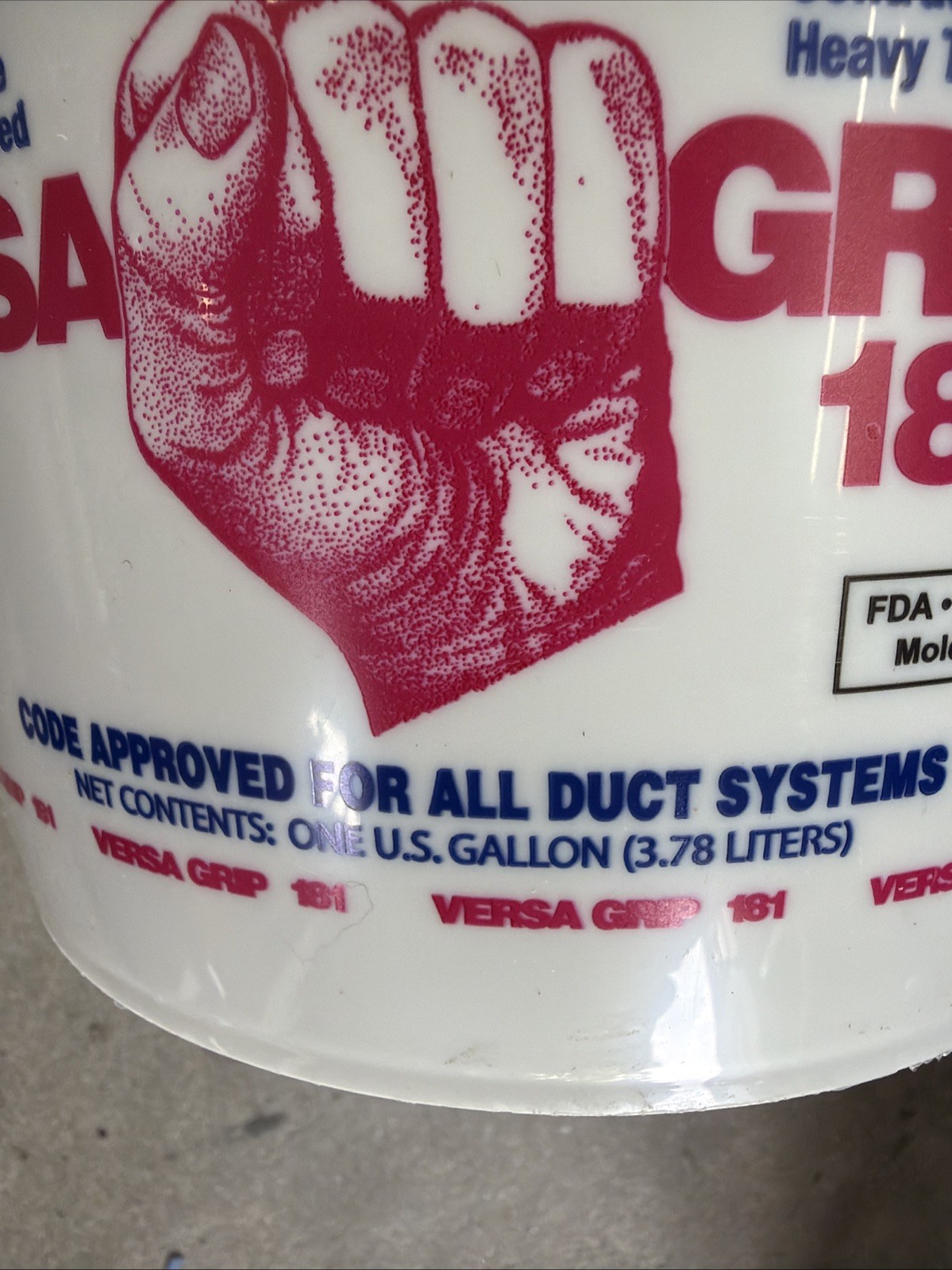 Hardcast 304138 Versa Grip 181 Fiber Duct Sealant Indoor outdoor 1 Gallon Pail