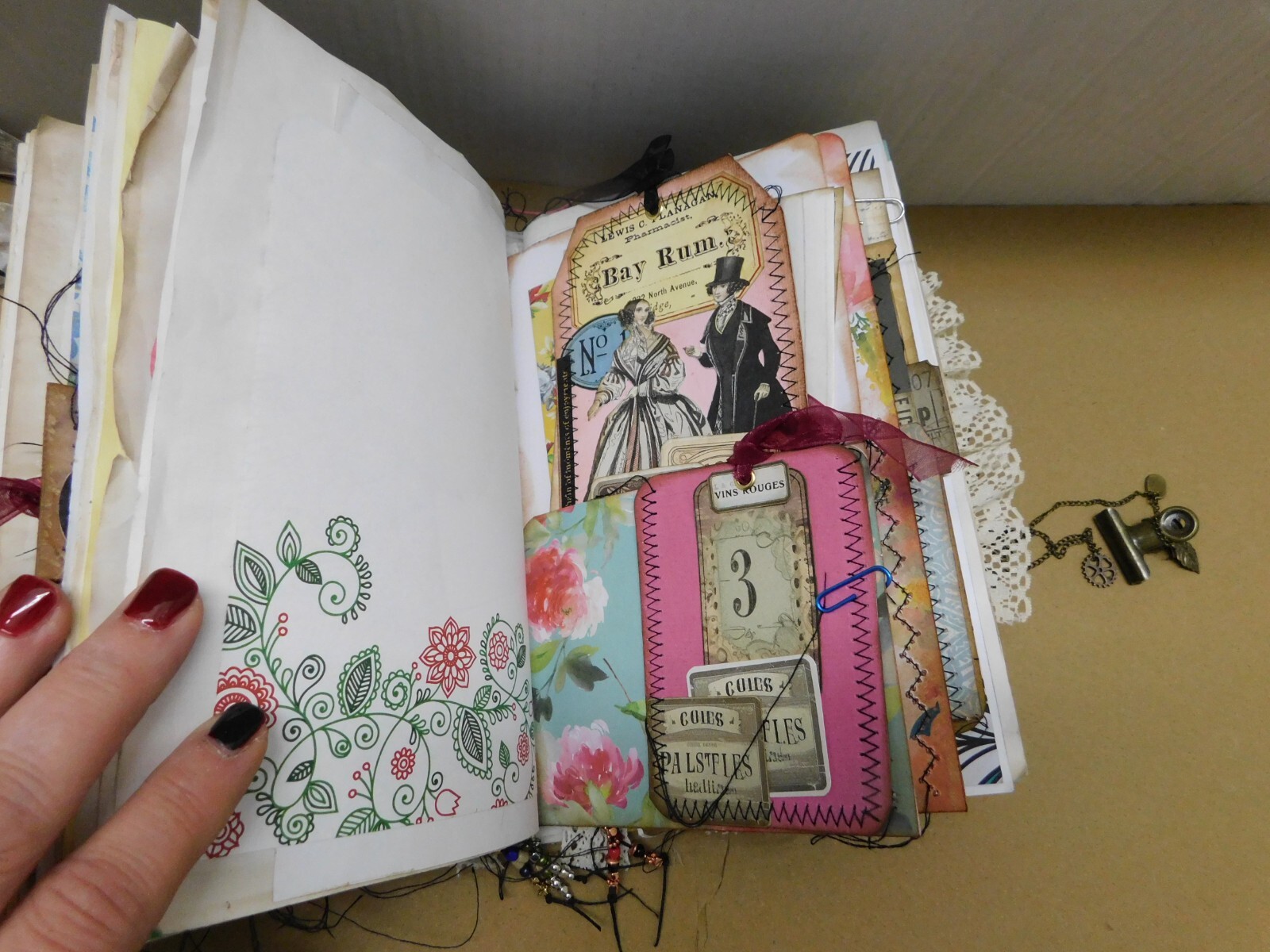 Junk Journal Handmade Chunky Vintage Style Handmade Hardcover /Ephemera Biege