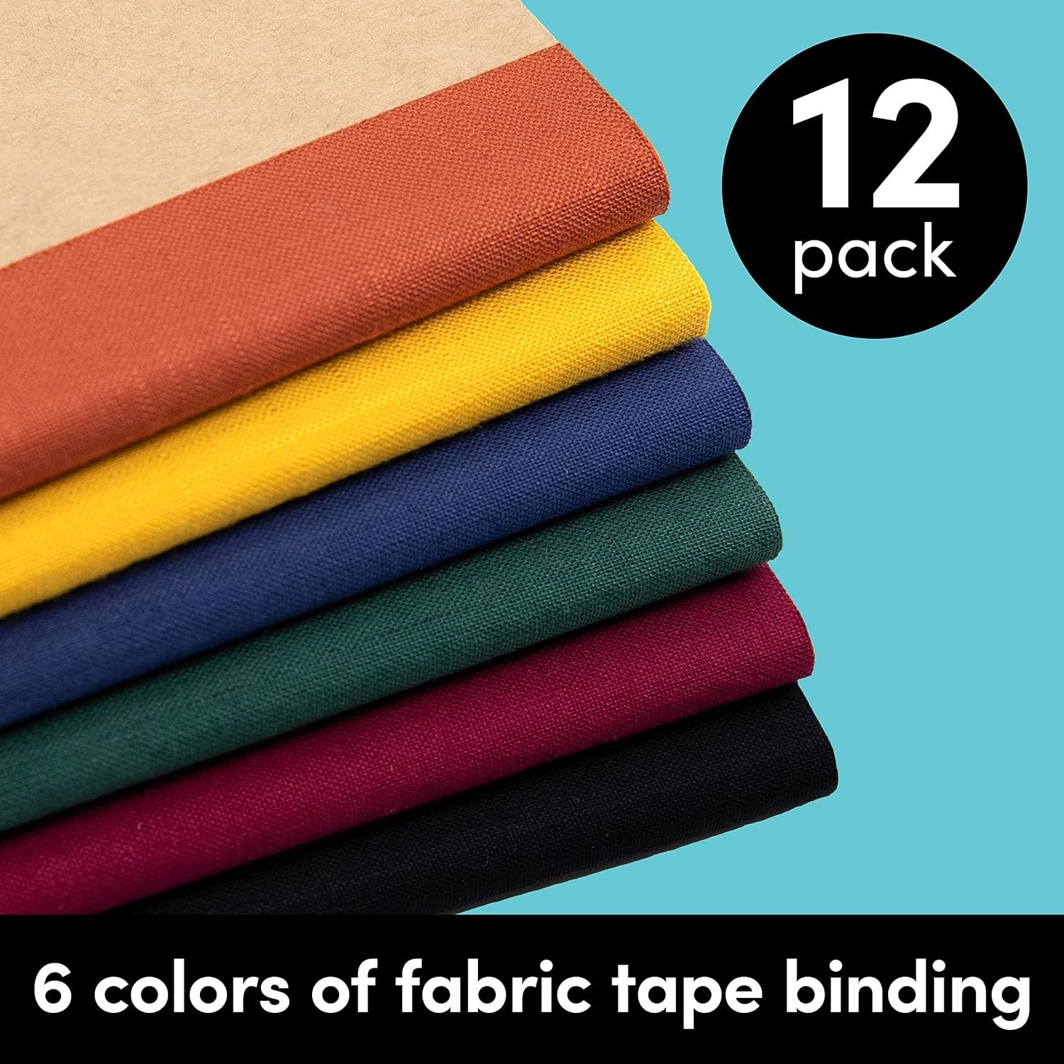 12-Pack Composition Notebook Journals, 120 Pages, Kraft Cover with Jewel Tone Sp