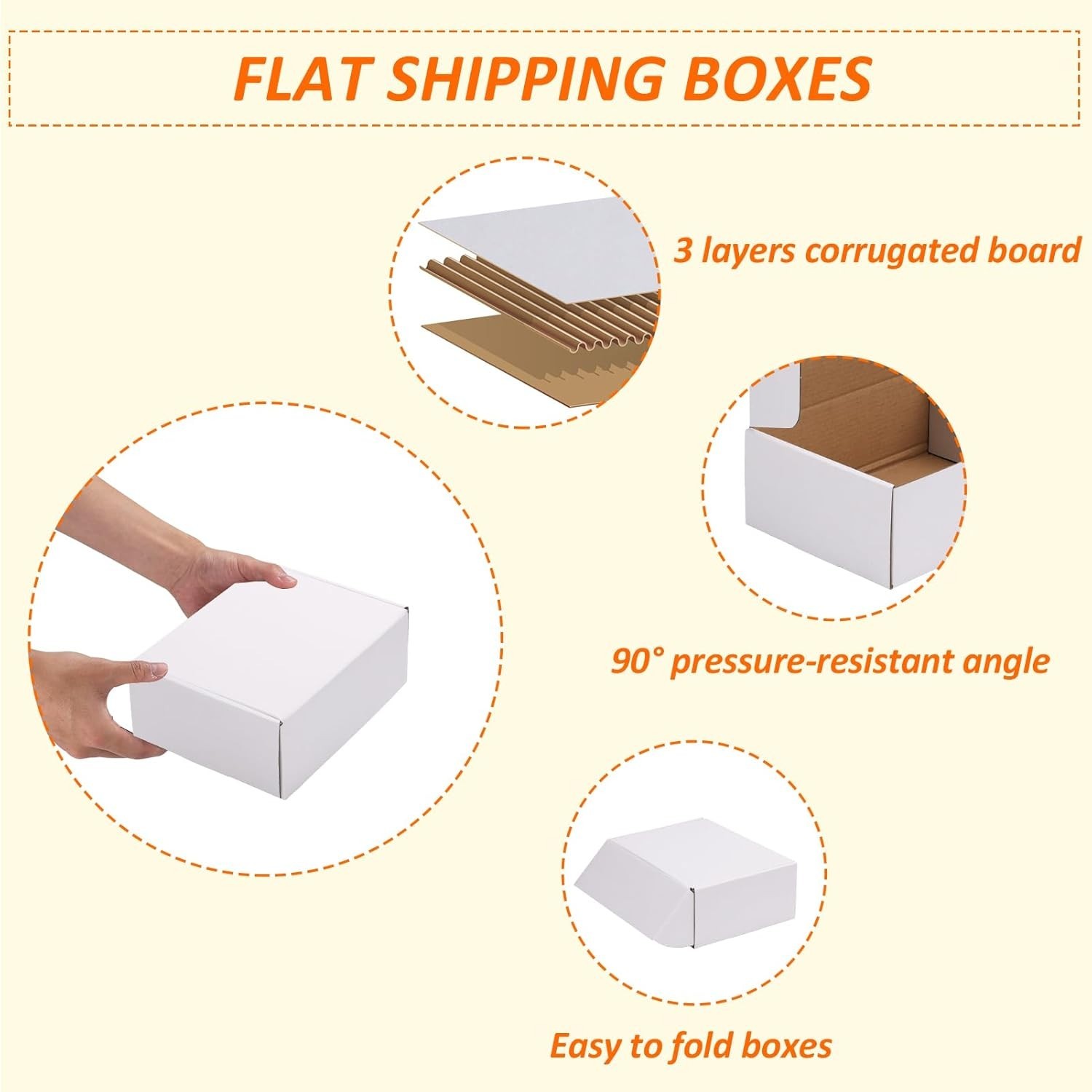Set of 25 White 8x6x3 Inches Corrugated Shipping Boxes – Eco-Friendly Solution