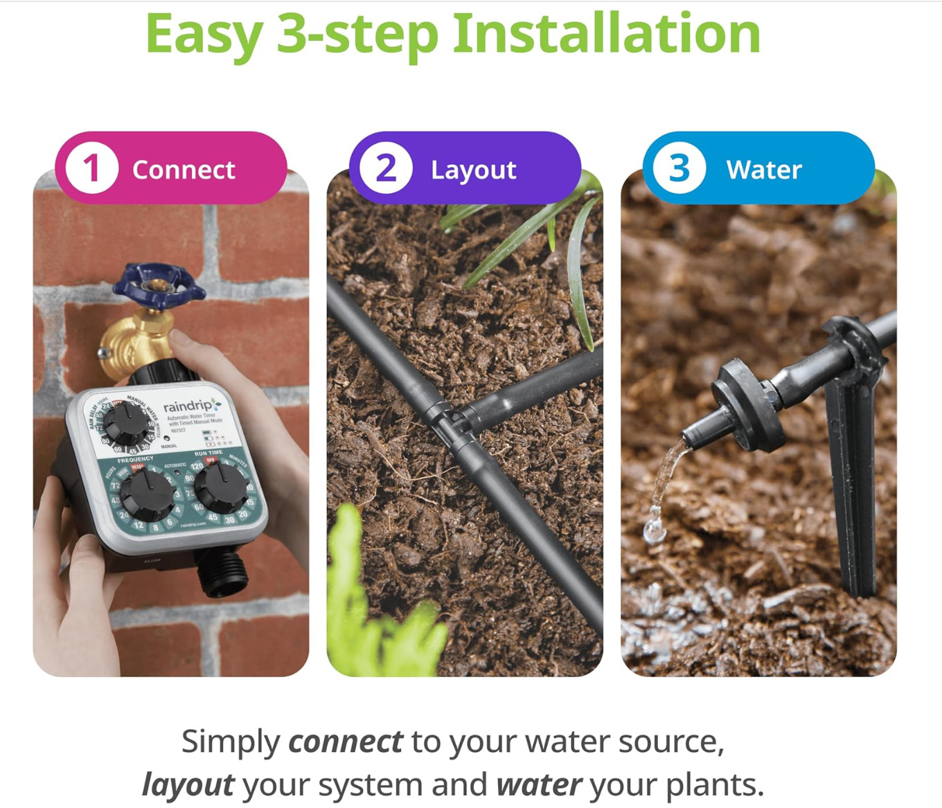 Raindrip R560DP Automatic Watering Kit for Container and Hanging Baskets, Water