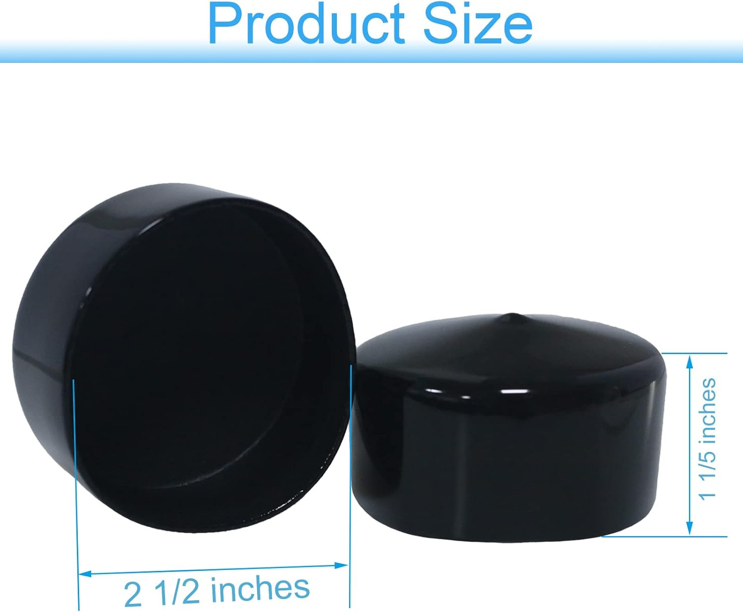 2 1/2 Inch Rubber Cap round 2.5 Inch Rubber End Caps PVC Flexible Protector Plas