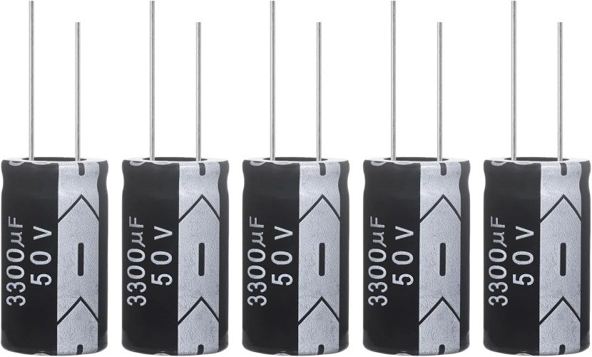 3300uF 50V Electrolytic Capacitor 3300 MFD 50 Volt 18x35mm 0.71×1.38in (5 Pack)