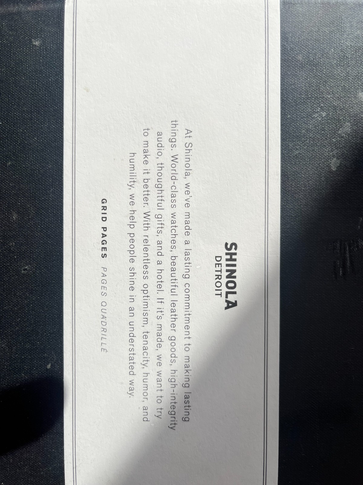 NEW! Shinola Detroit Grid Pages 5.25″ x 8.25″ 192 Pages 60lb Journal