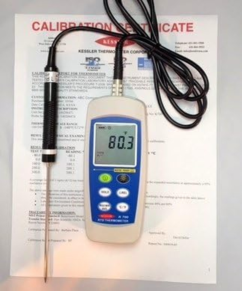 Precision Digital Thermometer -100 to 300ºC with NIST Traceable ISO 17025 Cert