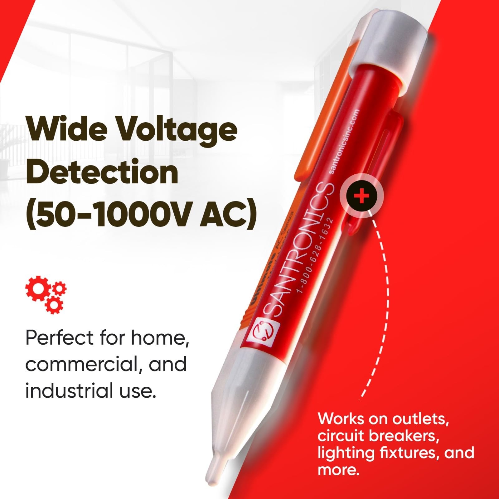 AC Voltage Sensor – Non-Contact Detector 50-1000VAC, CAT IV, Electrician Tool