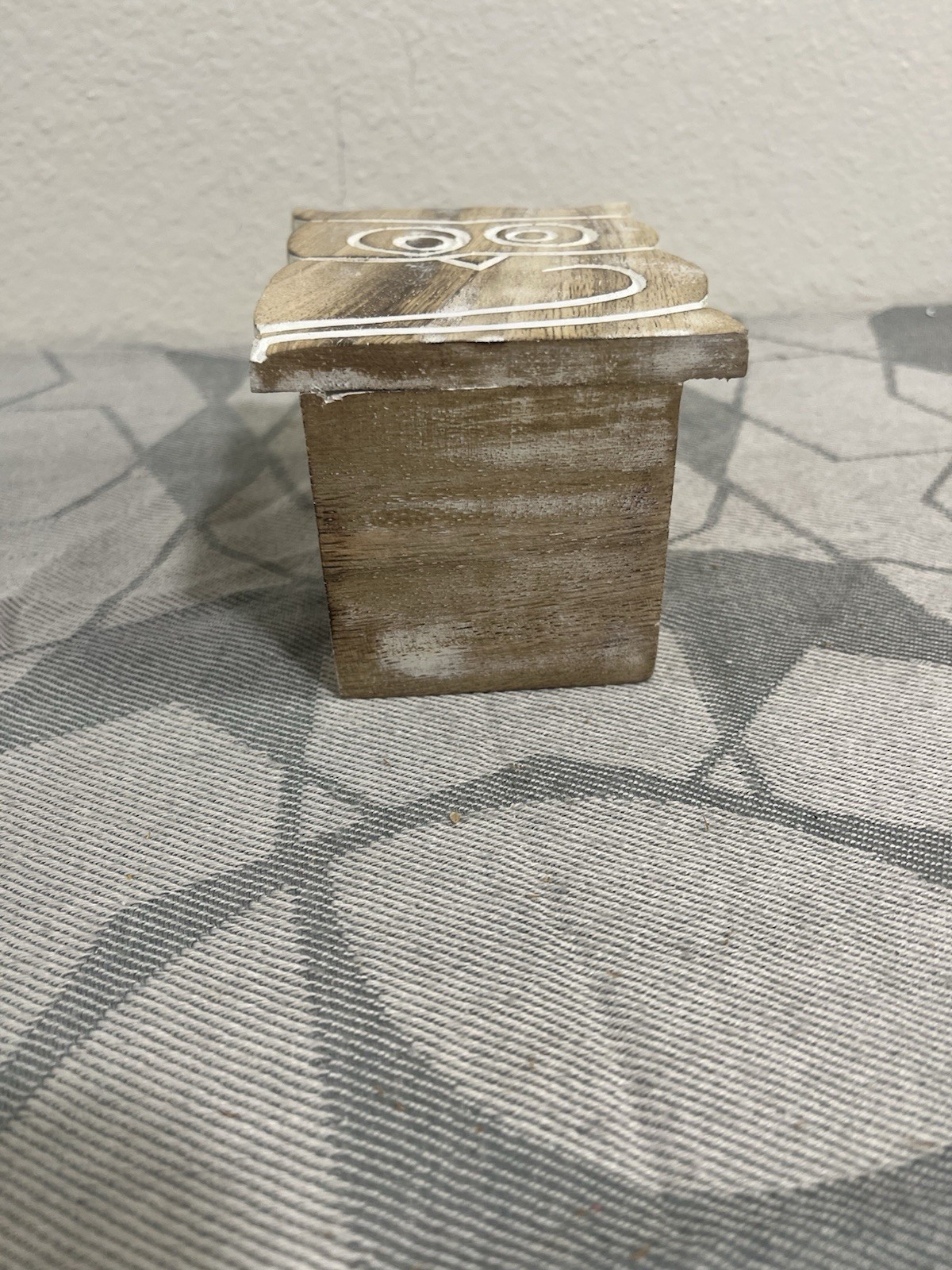 Owl Design Rustic Wood Pencil/Pen/Eyeglass Holder Desk Sitter
