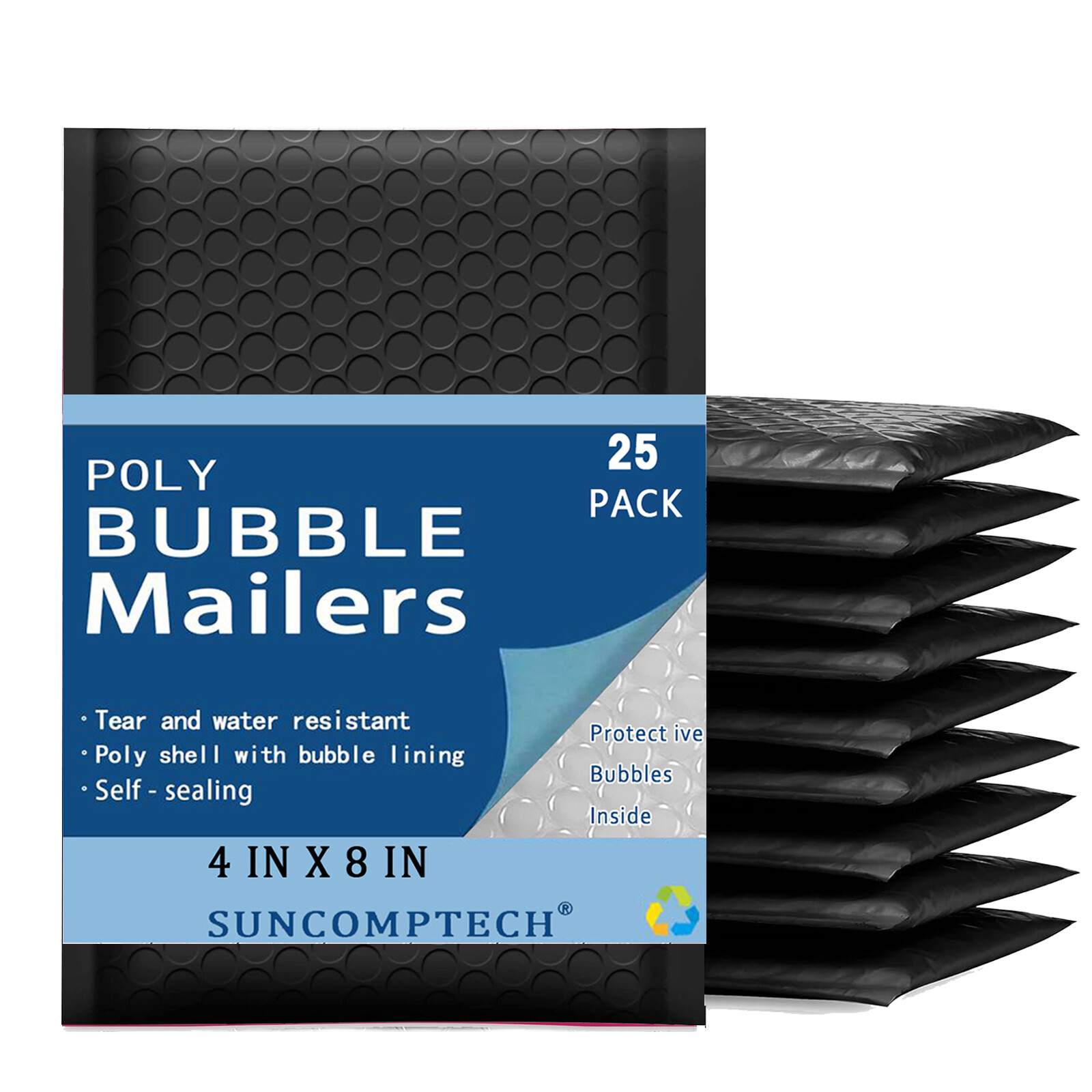 #000 4×8 (4×7) 500 Pieces Poly Bubble Mailers Envelopes with Bubble Trace