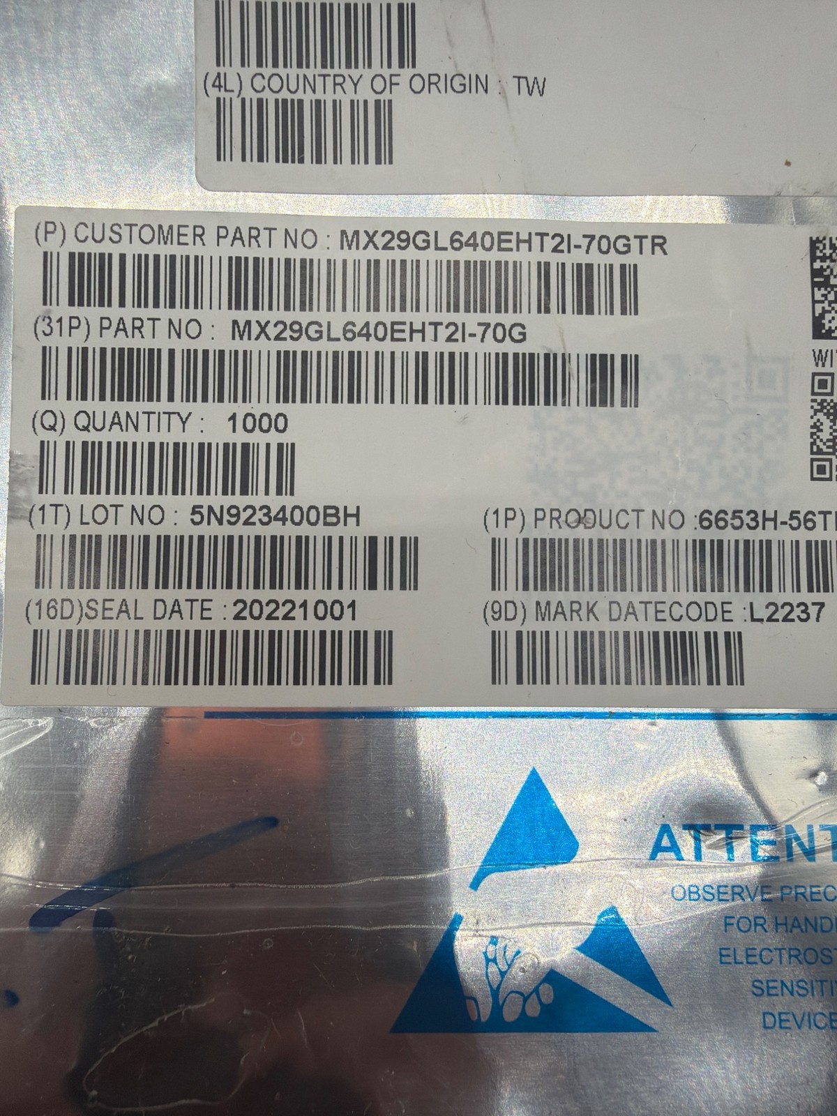 Macronix MX29GL640EHT2I-70GTR 64Mbit NOR Flash 1000pcs Tape Reel New 2022