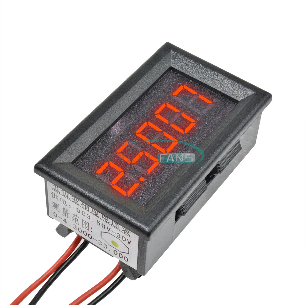 DC 0-4.3000-33.000V Red 5 Digit Precision Digital Voltmeter Voltage Panel Meter-