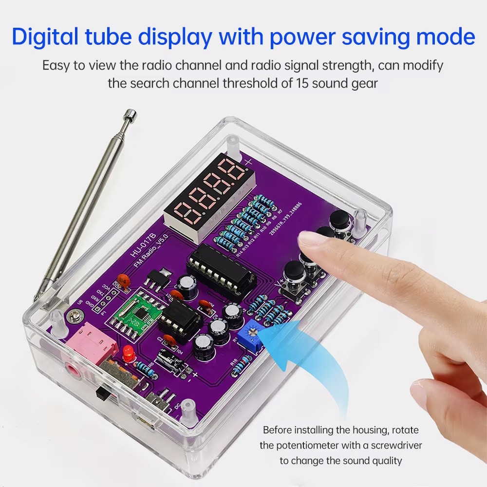 DIY FM Radio Electronic Kits 87-108MHz Digital RDA5807S Module Soldering Project