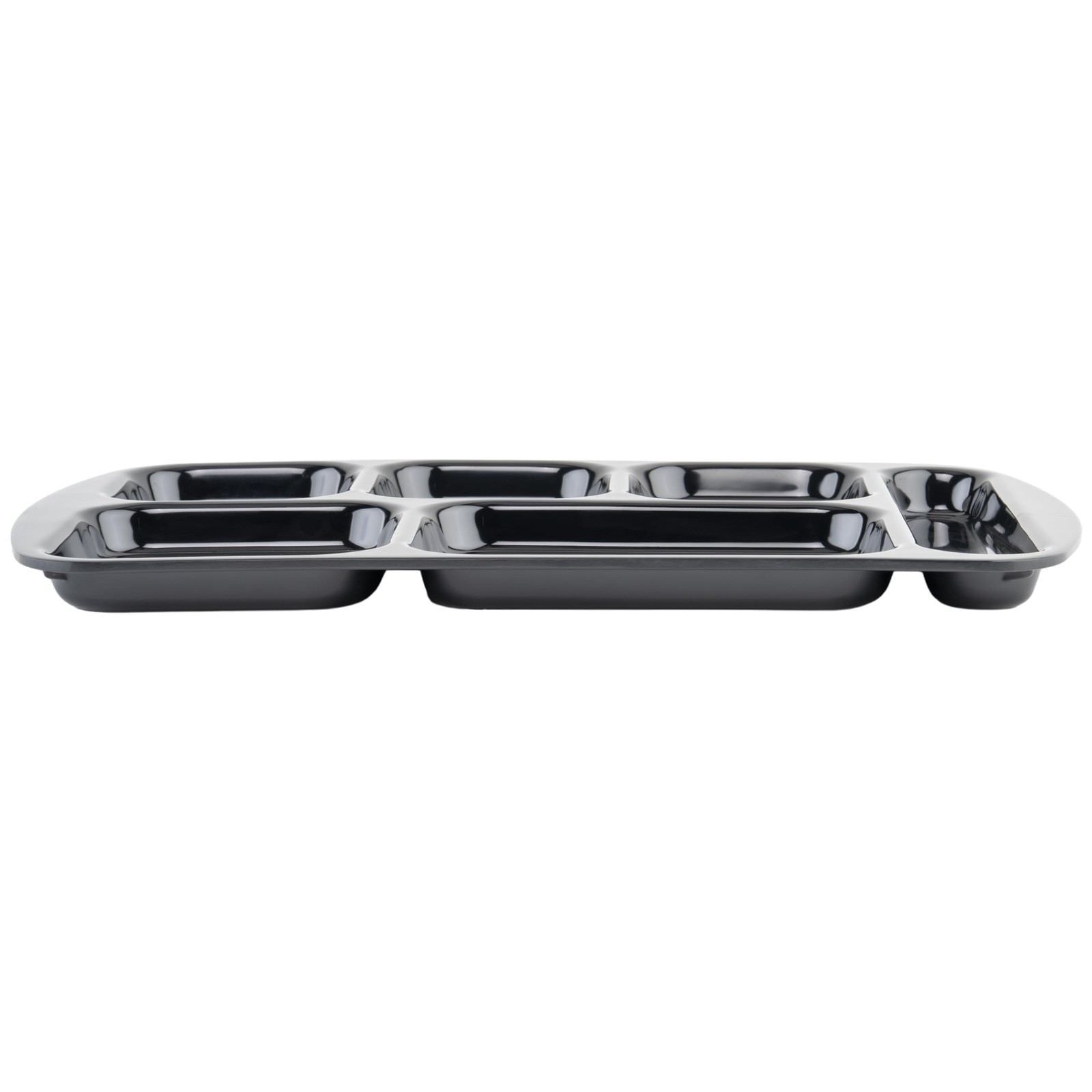 Get G.E.T. 6 Compartment School Cafeteria Tray Right Handed 10 X 15 Black 4