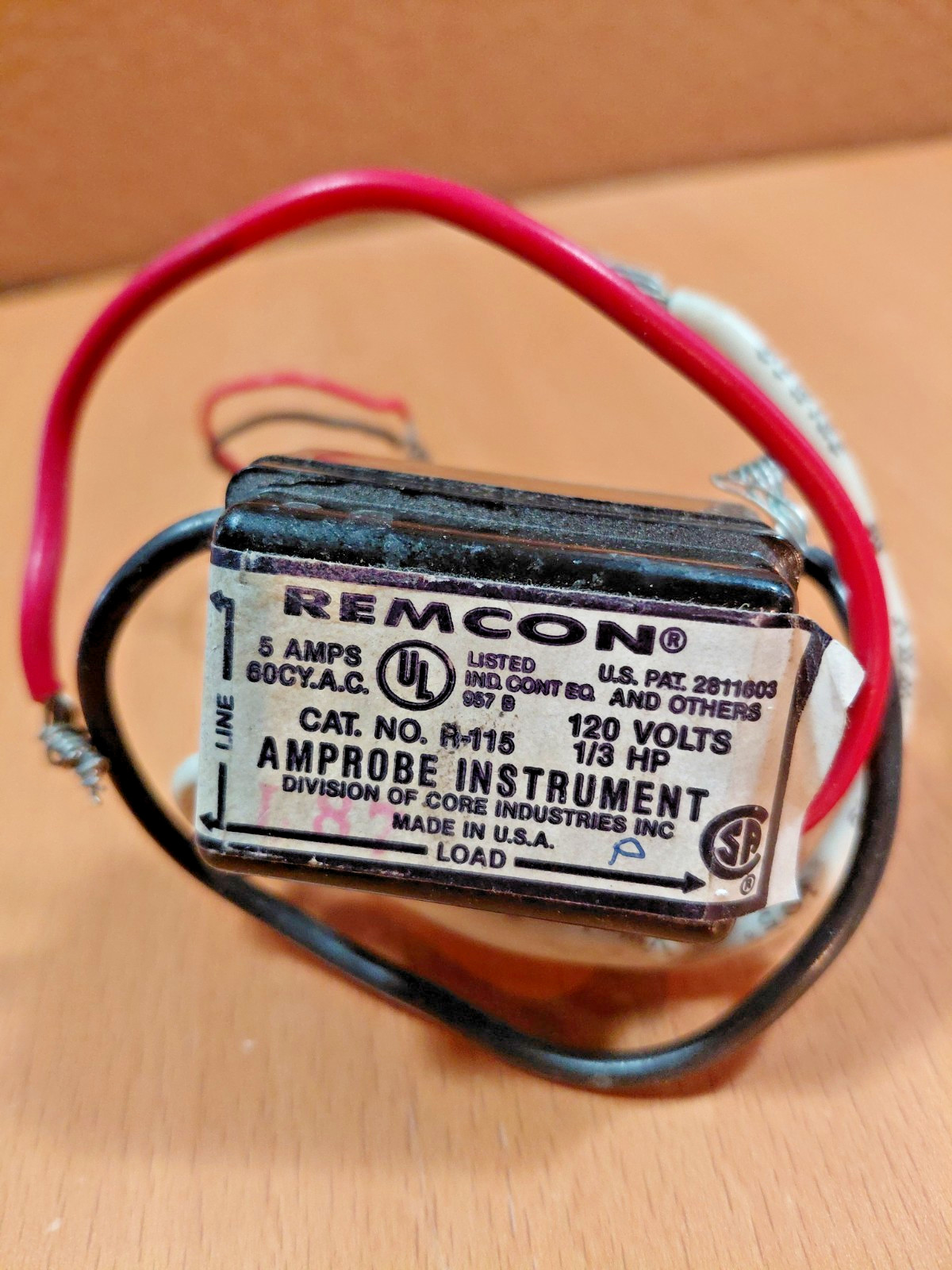 REMCON R-115 Low Voltage Relay, 5A 120V 1/3HP, Amprobe Instrument, Used