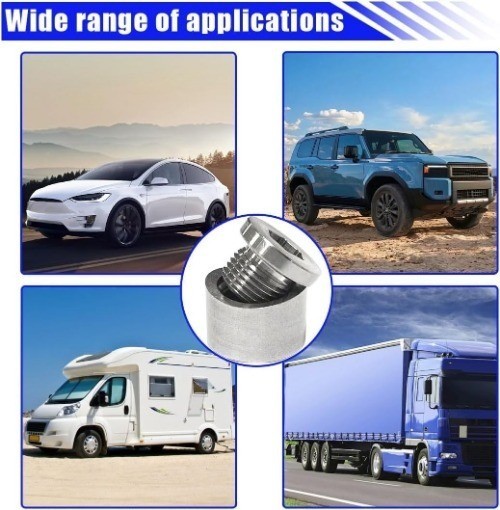 Oxygen Sensor Mounting Bungs and Plugs, Stainless Steel Notched Nut Size: 4PCS