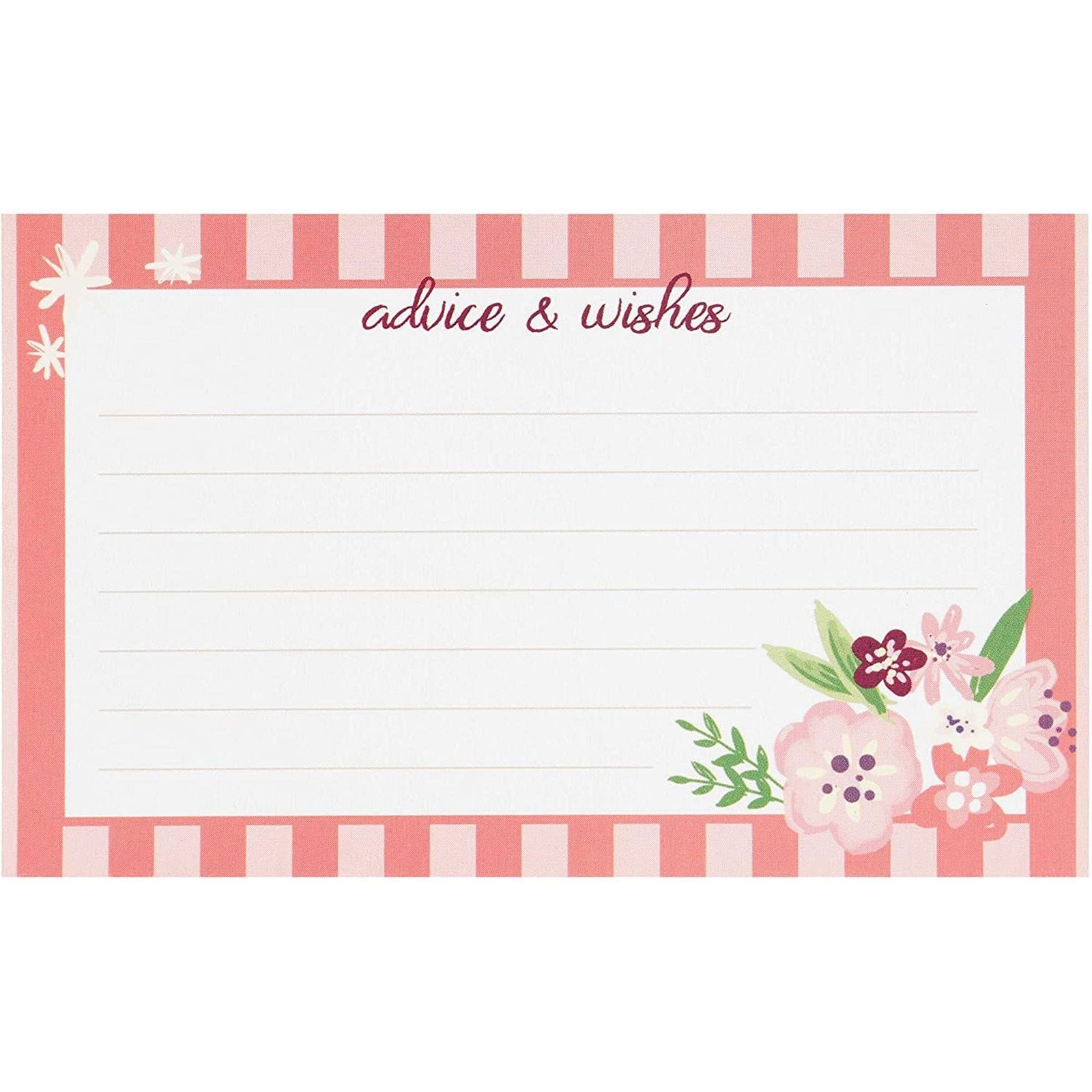 Juvale Advice Card Box 8 x 8 x 8 inches (box), 4 x 2.5 (cards), Pink