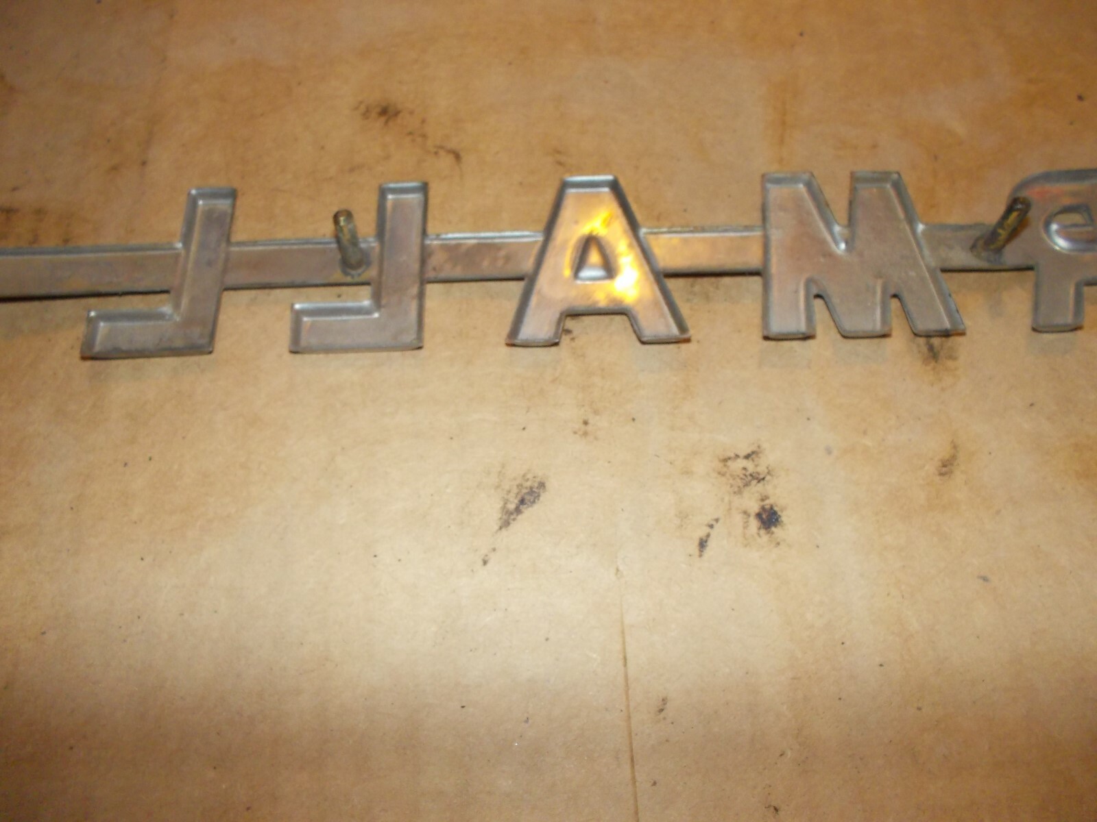 Farmall Cub tractor good Original IH IHC CHROME hood emblem F-A-R-M-A-L-L-C-U-B