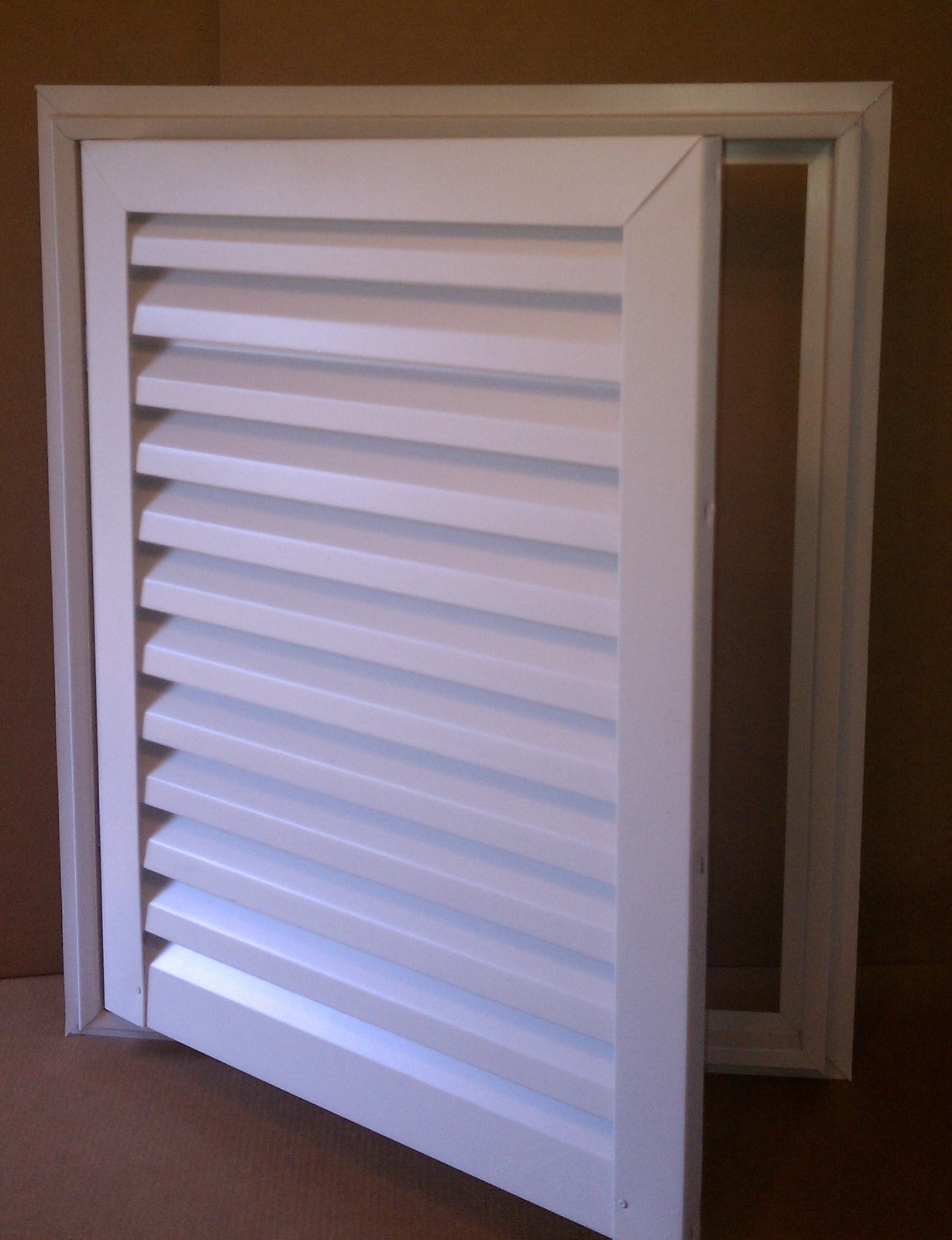 24″ WIDE X 30″ TALL HINGED ALUMINUM GABLE VENT WITH WHITE ENAMEL FINISH