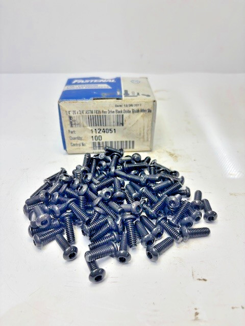 1/4IN-20 x 3/4IN ASTM F835 HEX DRIVE BLACK OXIDE FINISH ALLOY STEEL SCREW