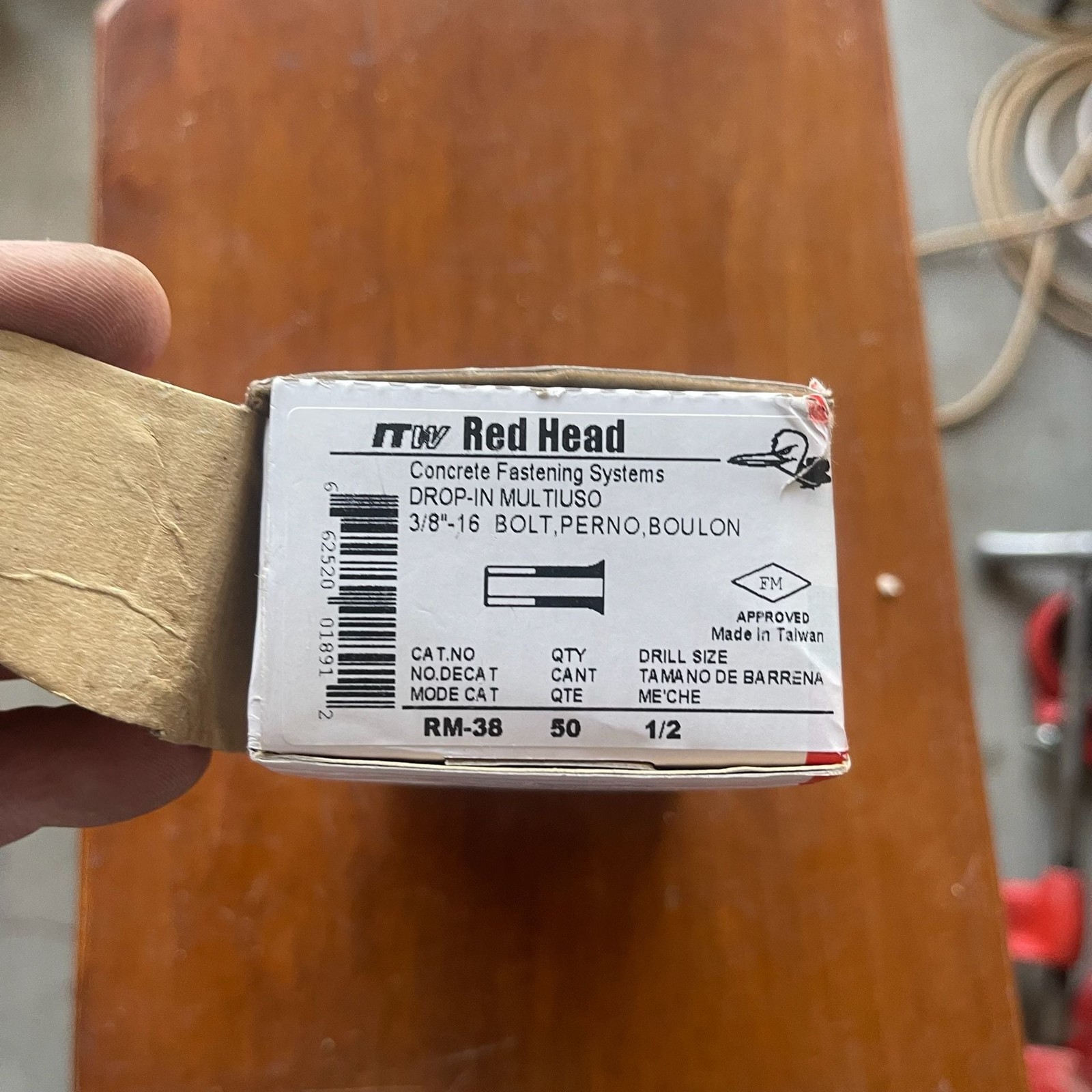 Red Head RM-38 3/8-16 Steel Drop-In Concrete Anchors