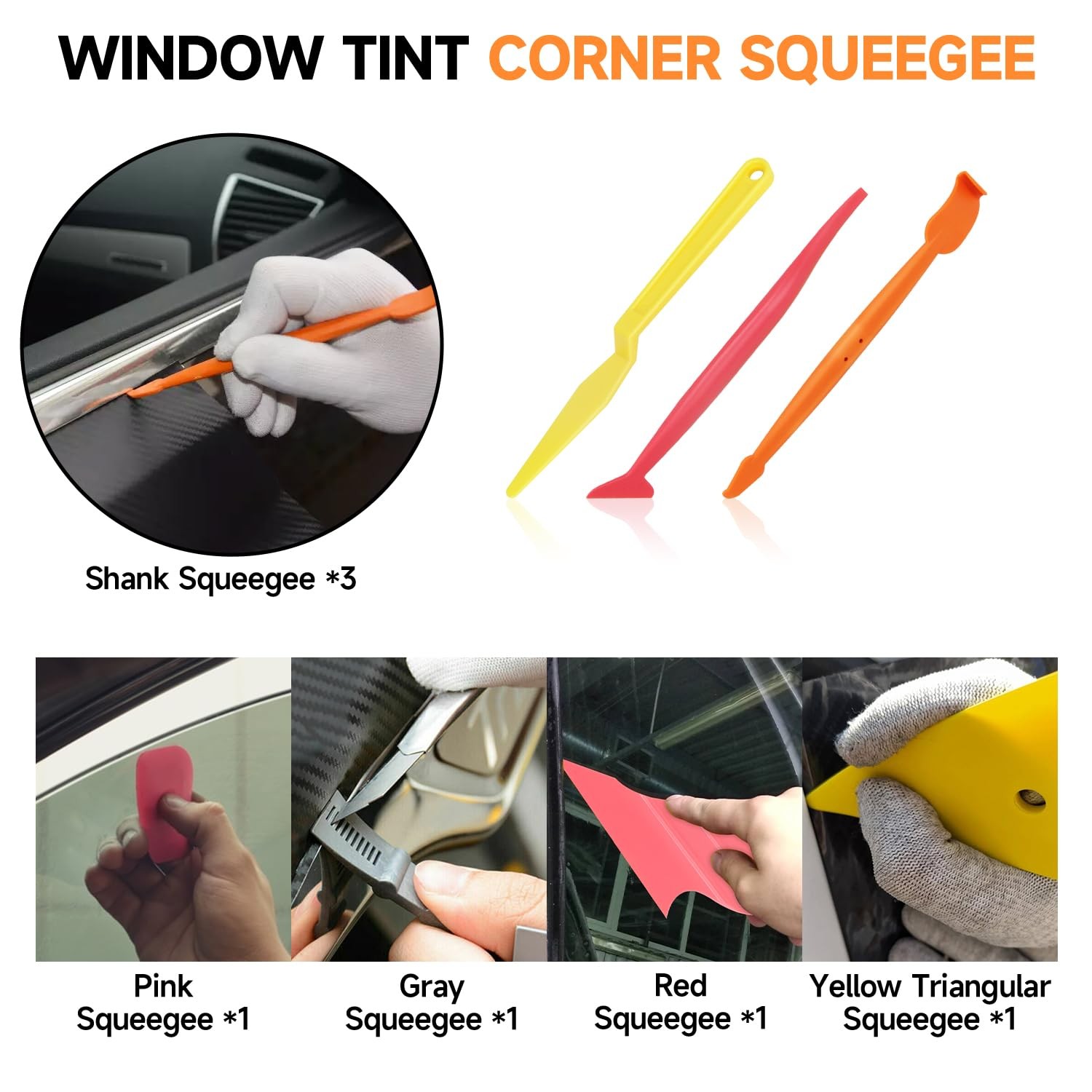Window Tint Kit Vinyl Wrap Tool for Car Film Installation, 52PCS Car Wrap Tools