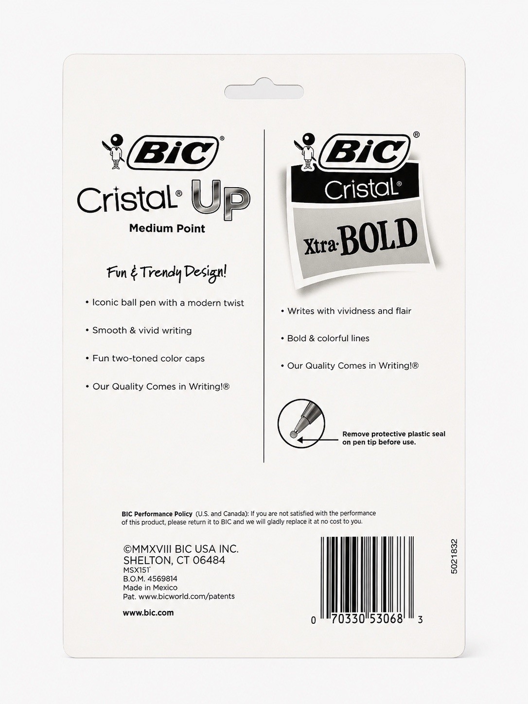 BIC Cristal Pens 30 Count 2 Pack Assorted Cristal Xtra Bold & Up