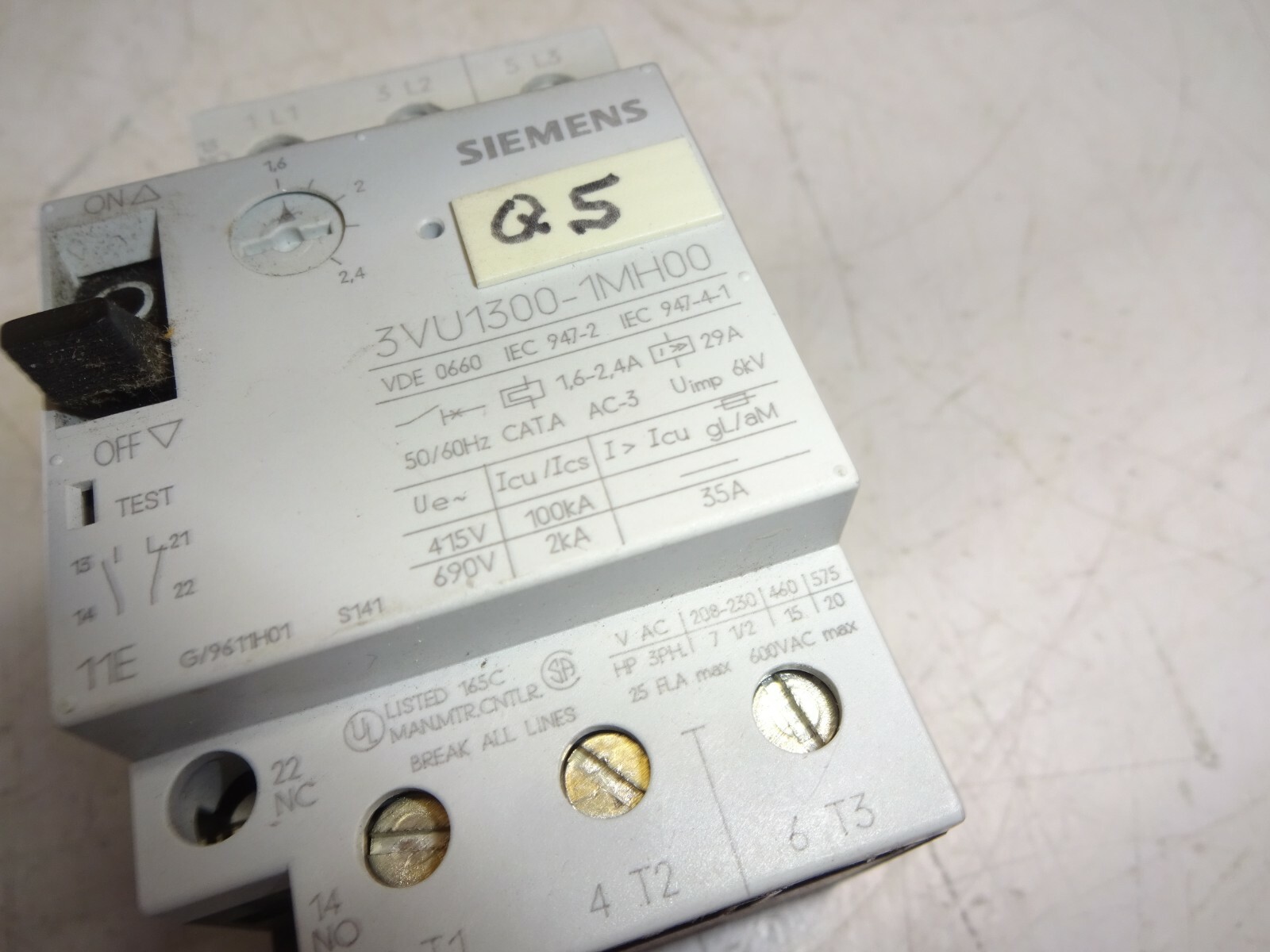 Siemens 3vu1300-1mh00 Motor Starter Protector