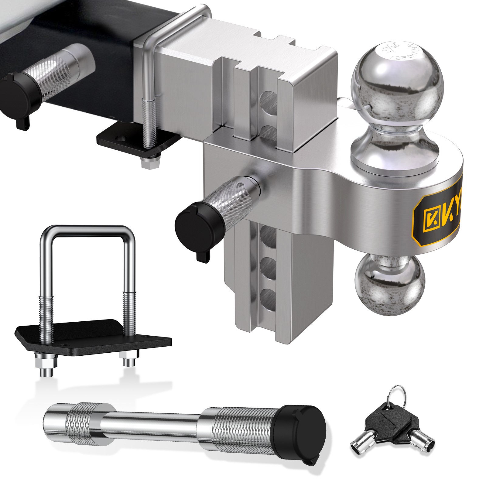 2.5″ Receiver 6″ Drop/Rise Adjustable Trailer Hitch Balls 18500 lbs