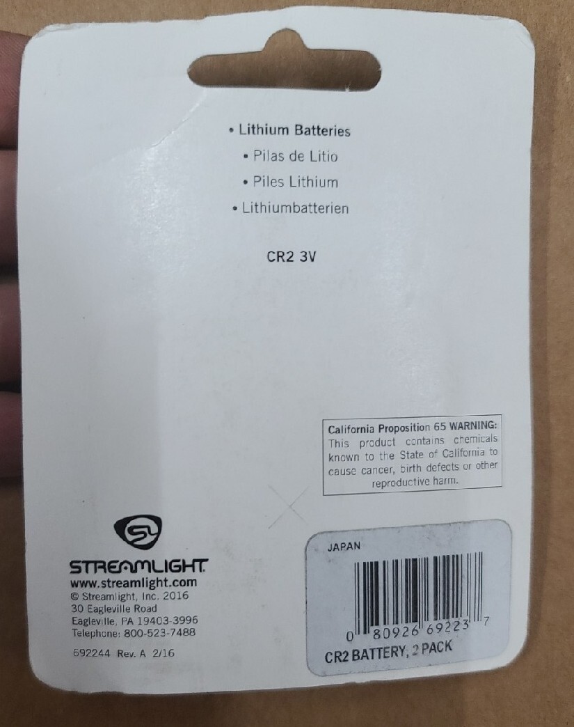 NEW 3-2PK Streamlight CR2 V3 Lithium Batteries – 69223 EXP 01-2026