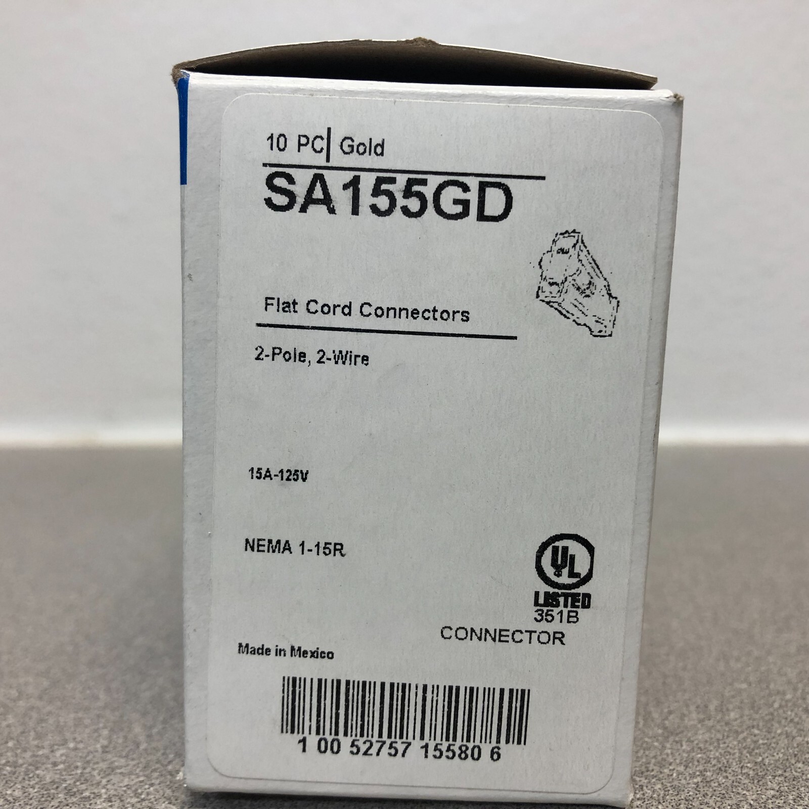 Cooper Wiring SA155GD Thermoplastic Polarized Connector 1-15R 16 AWG 2 Pole 10pk