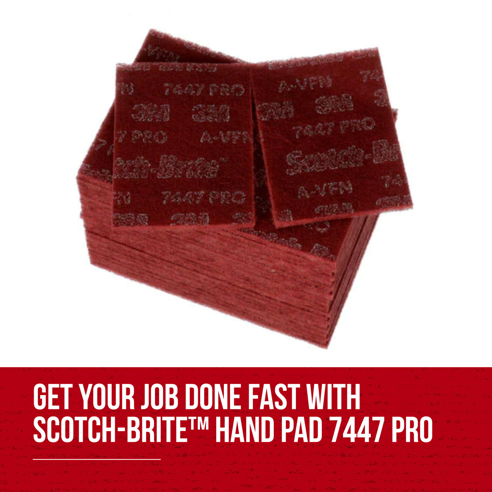 Scotch-Brite 7447B Pro Hand Pad [Very Fine]: 6 in. x 9 in. (Red) *5-pack