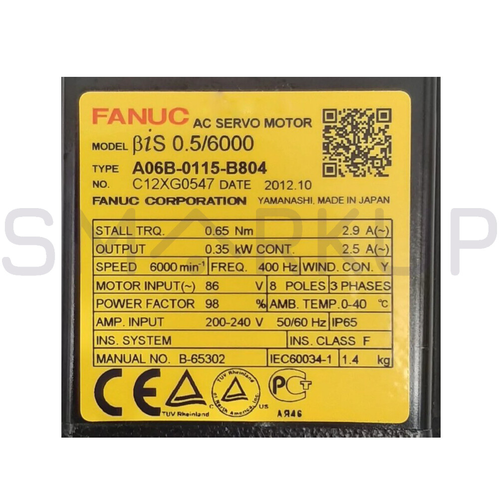 New In Box FANUC A06B-0115-B804 Servo Motor
