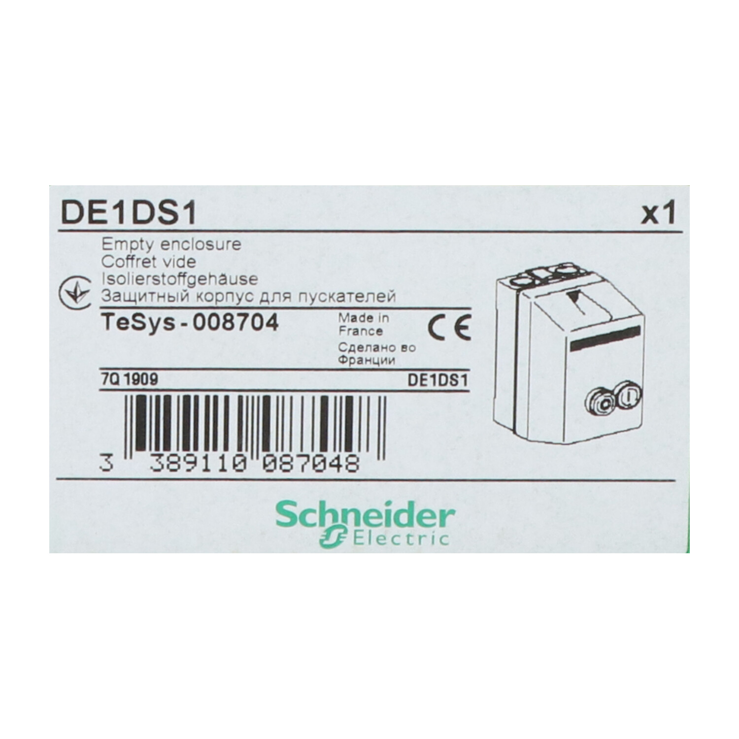 Schneider Electric DE1DS1 Empty Box For Contactors New NFP