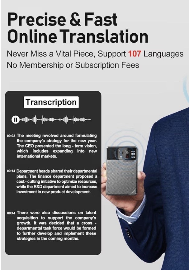 AI Voice Recorder with Lifetime free Transcription- ChatGPT powered 107 Language