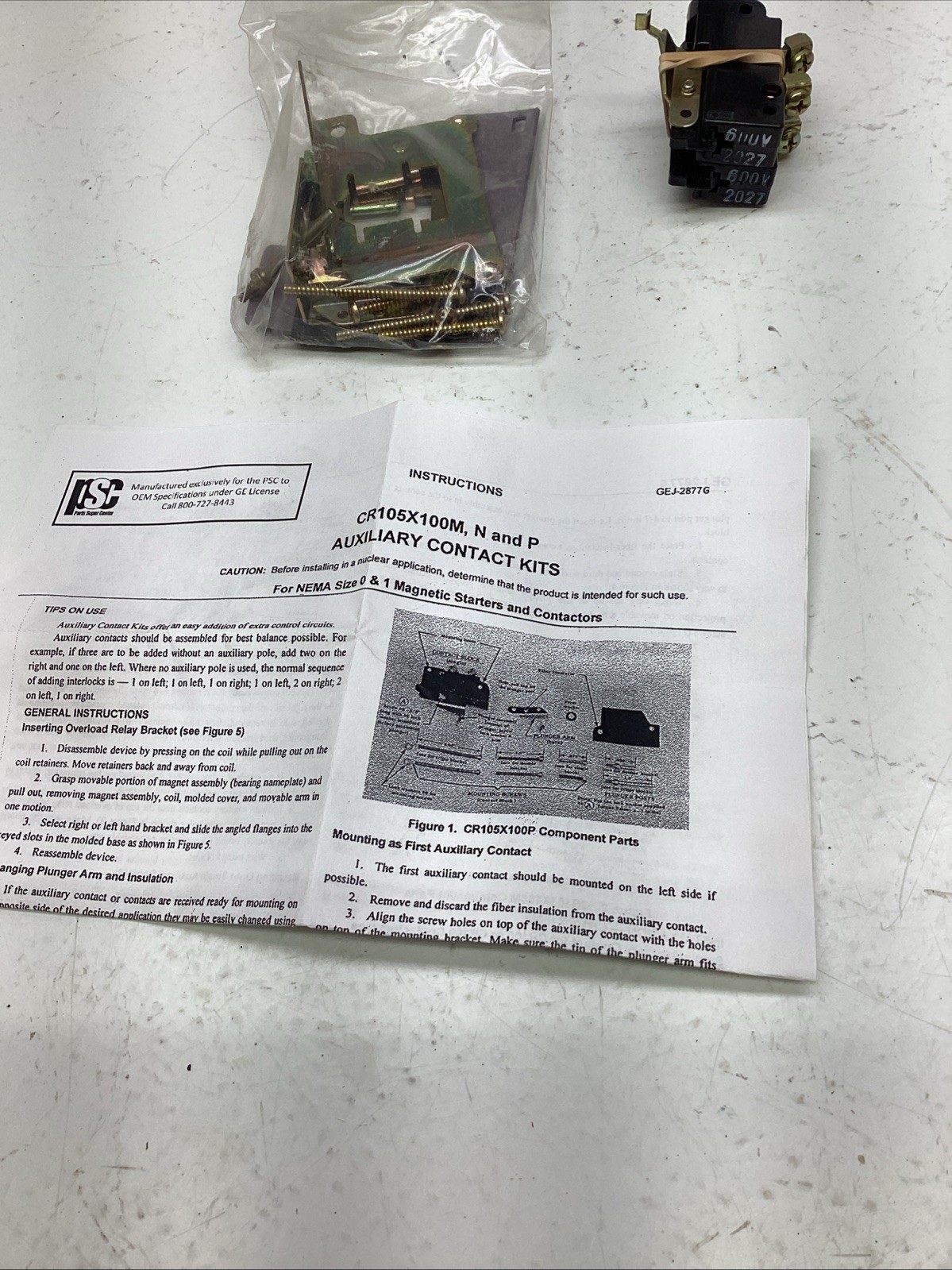 General Electric Auxiliary Contact Kit CR105X100N NIB
