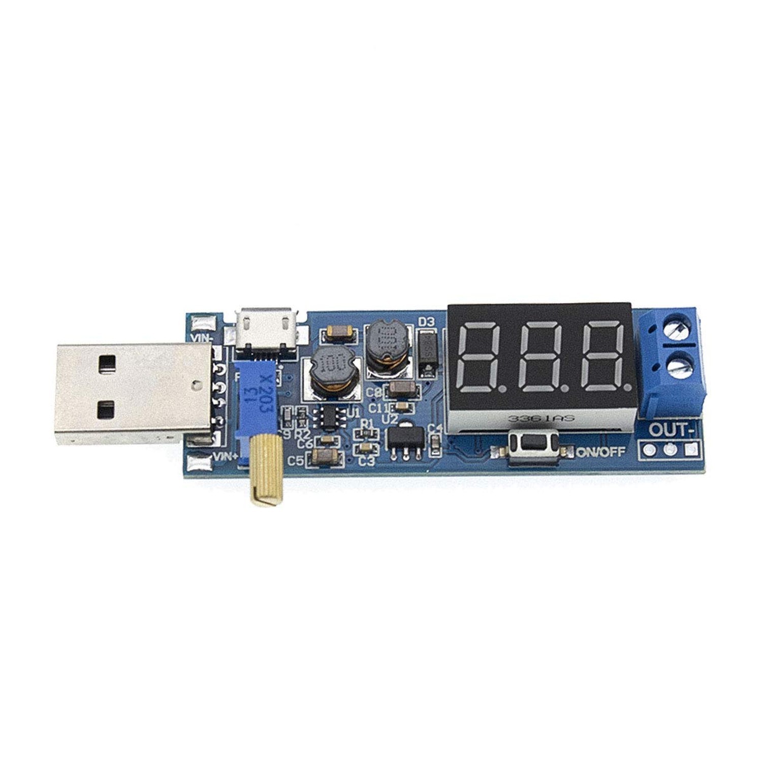 2PCS USB Buck Boost Converter Adjustable Step UP Step Down Power Supply Modul…