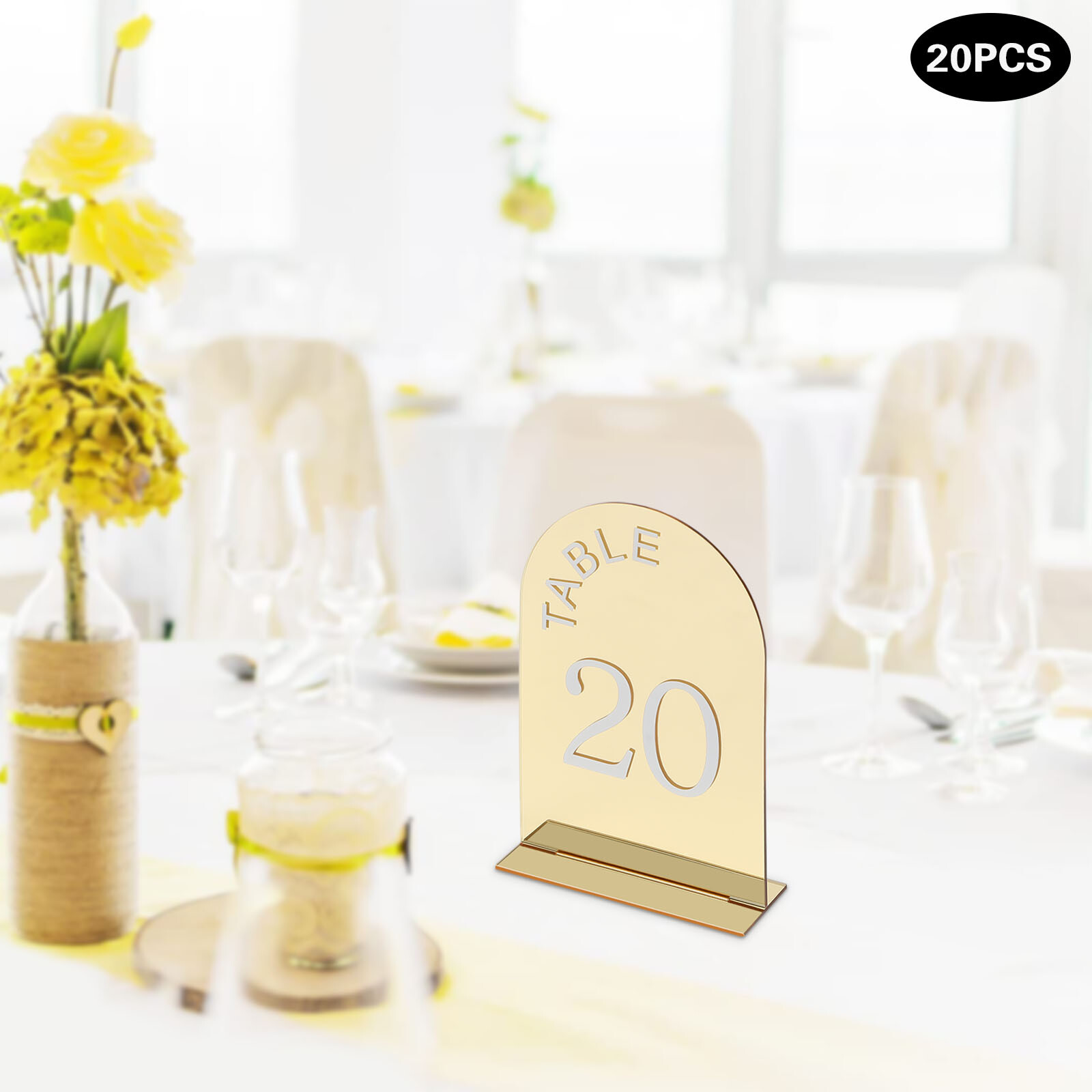 20 Pcs Wedding Table Numbers Mirror Acrylic Table Number Table Sign Numbers
